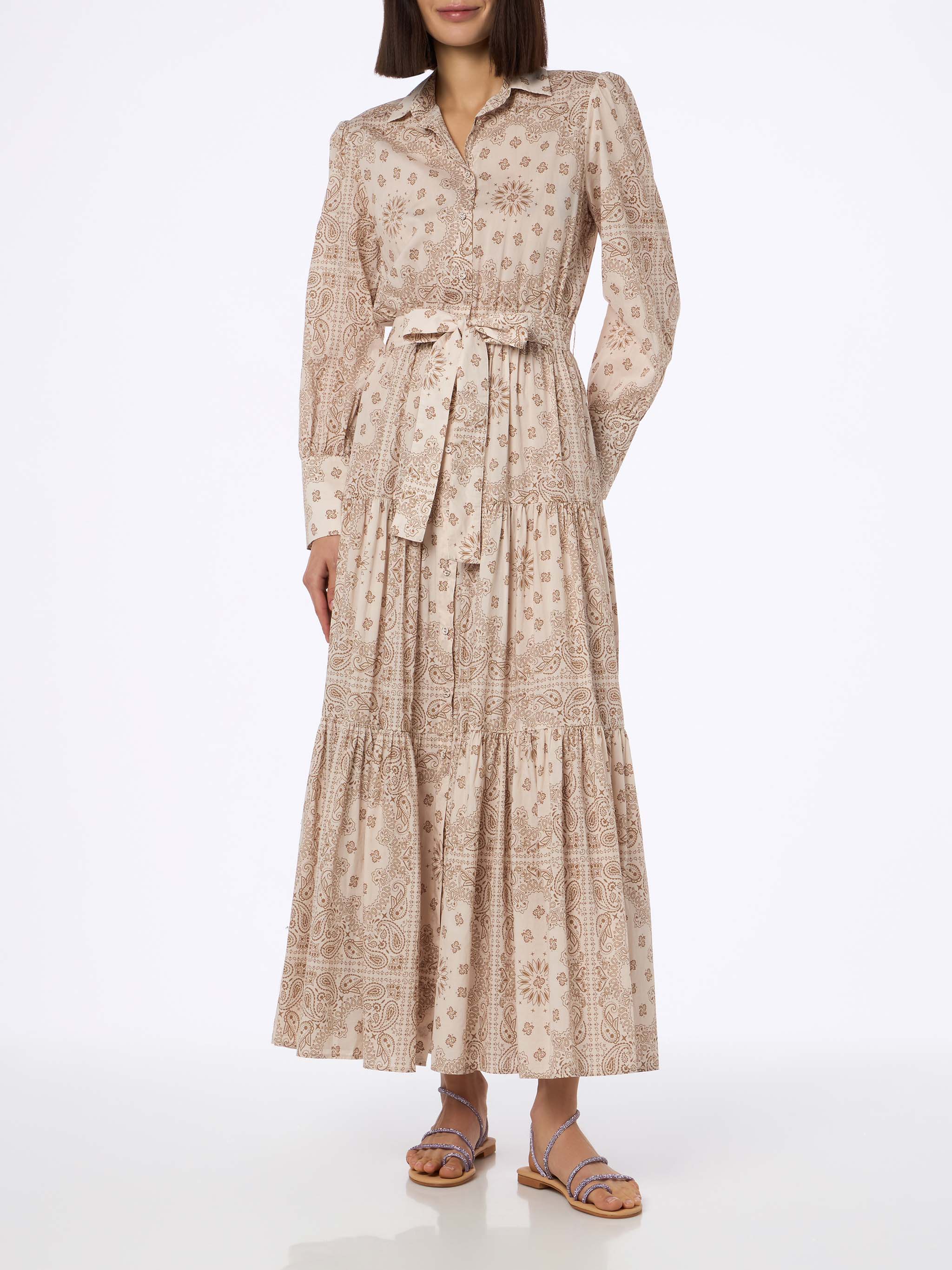 mc2-saint-barth-jensen-abito-lungo-donna-in-cotone-beige-fantasia-bandana image 1