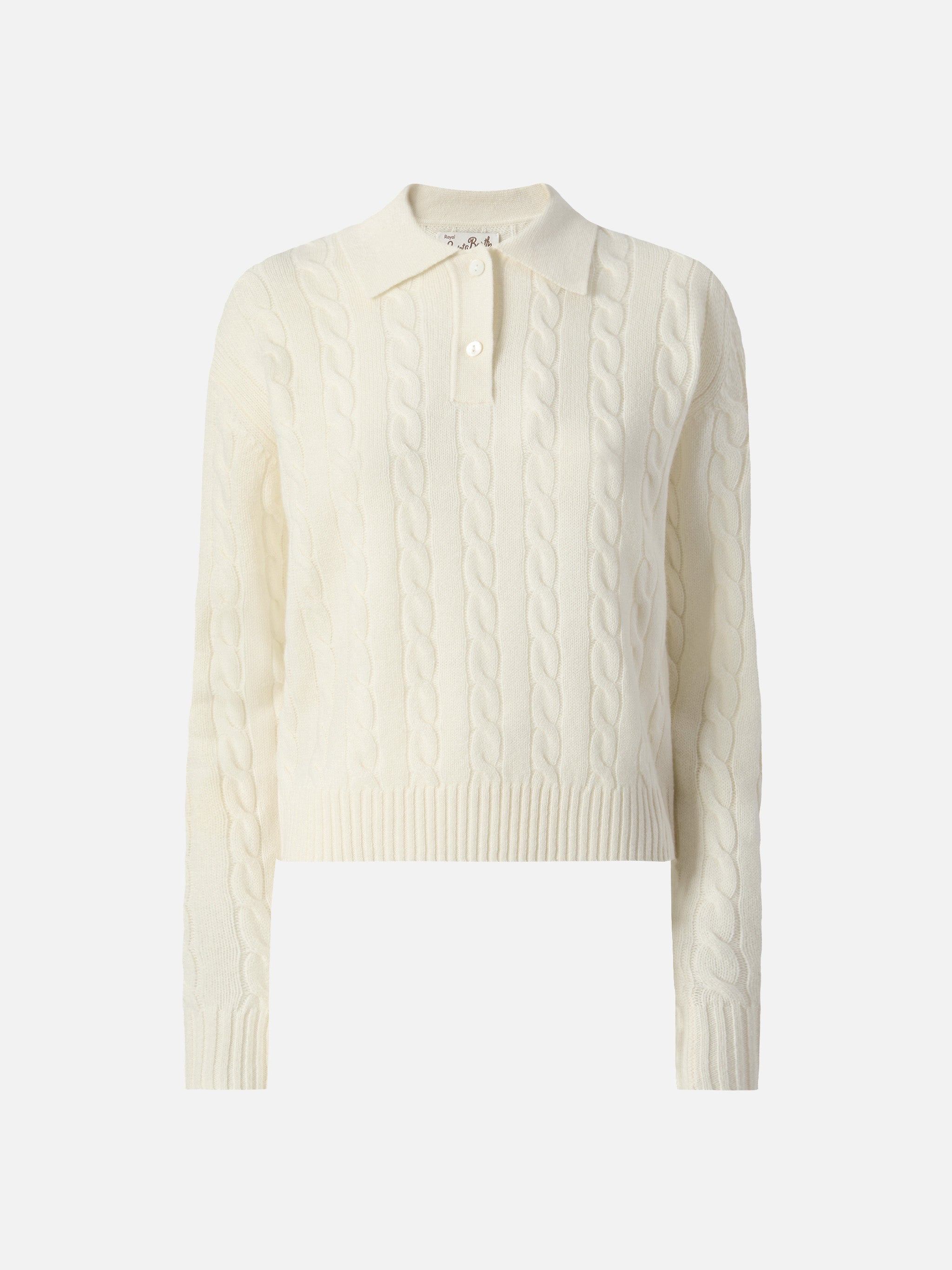 mc2-saint-barth-savoy-maglione-polo-treccia-lana-merino-bianco-donna image 5