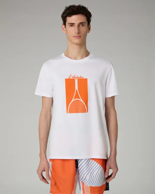 australian-raquet-court-t-shirt-in-cotone-bianca-regular-fit image 1