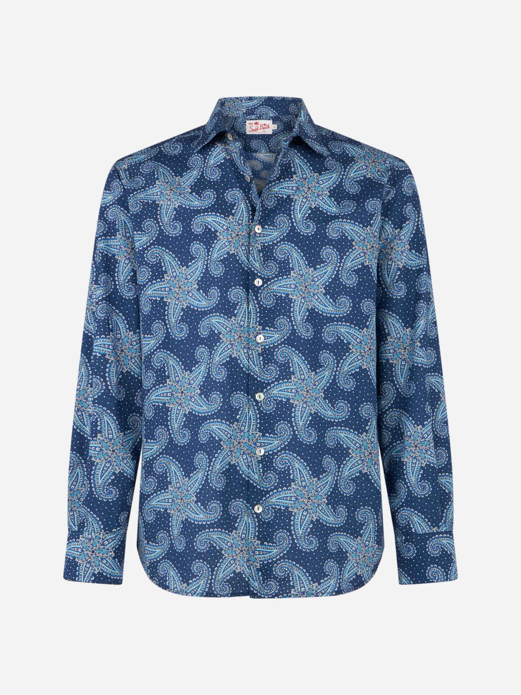 mc2-saint-barth-sikelia-camicia-uomo-mussola-cotone-paisley-blu image 4