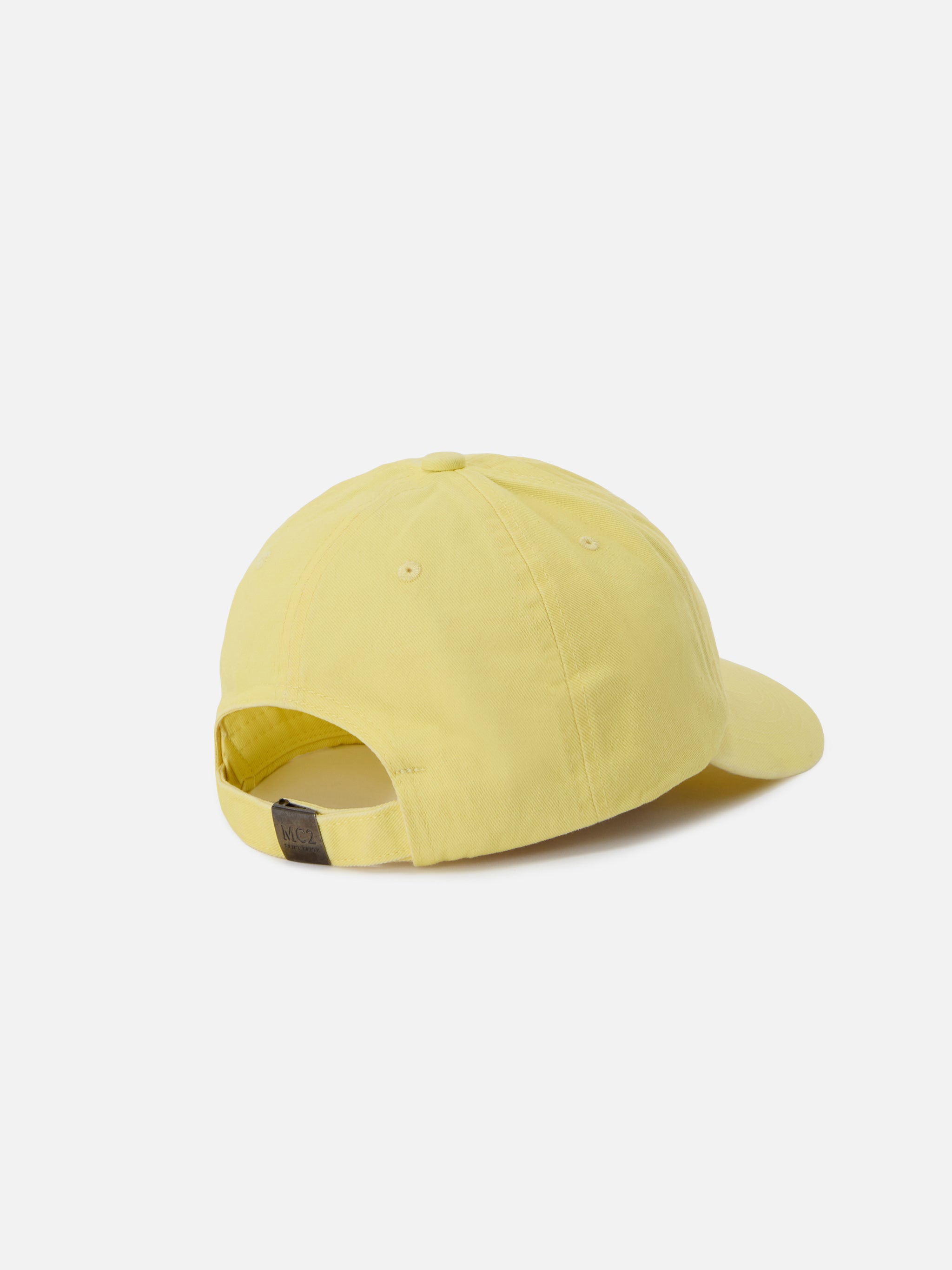 mc2-saint-barth-davis-cappellino-cotone-giallo-chiaro-logo-ricamato image 3