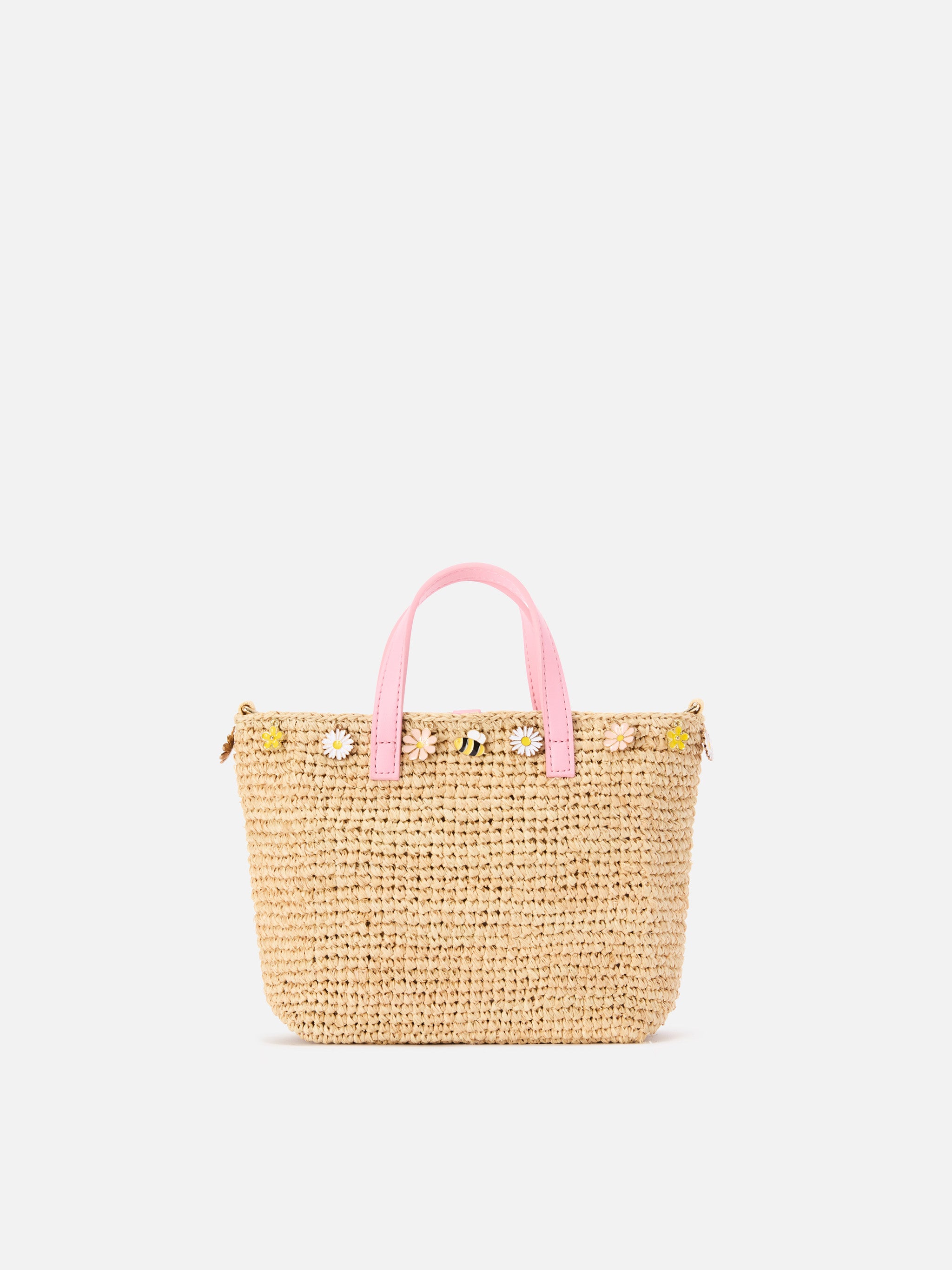 mc2-saint-barth-borsa-city-mini-in-rafia-naturale-e-rosa-con-charms image 3
