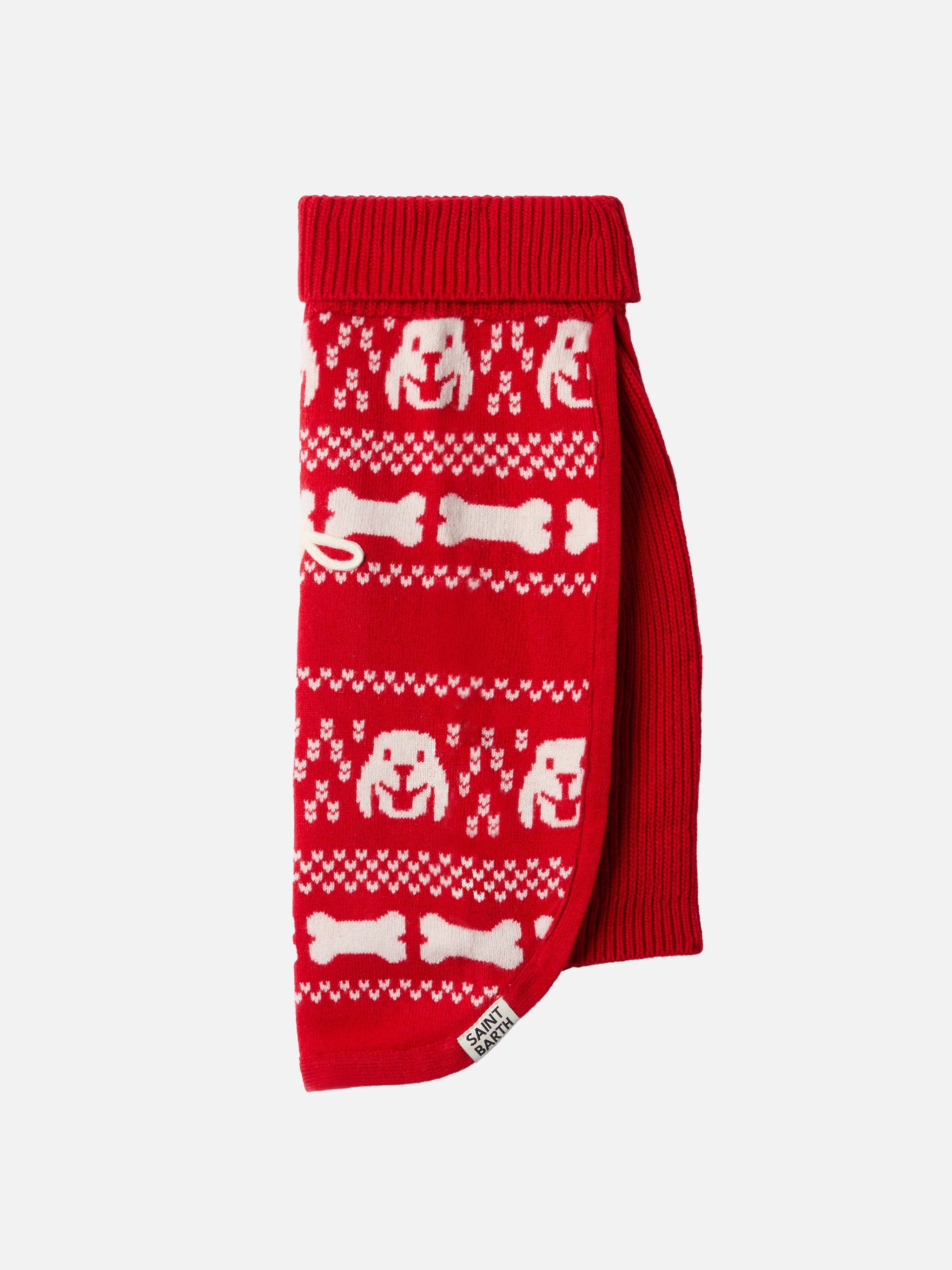 mc2-saint-barth-maglione-per-cani-merry-fair-isle-rosso-dolcevita image 7