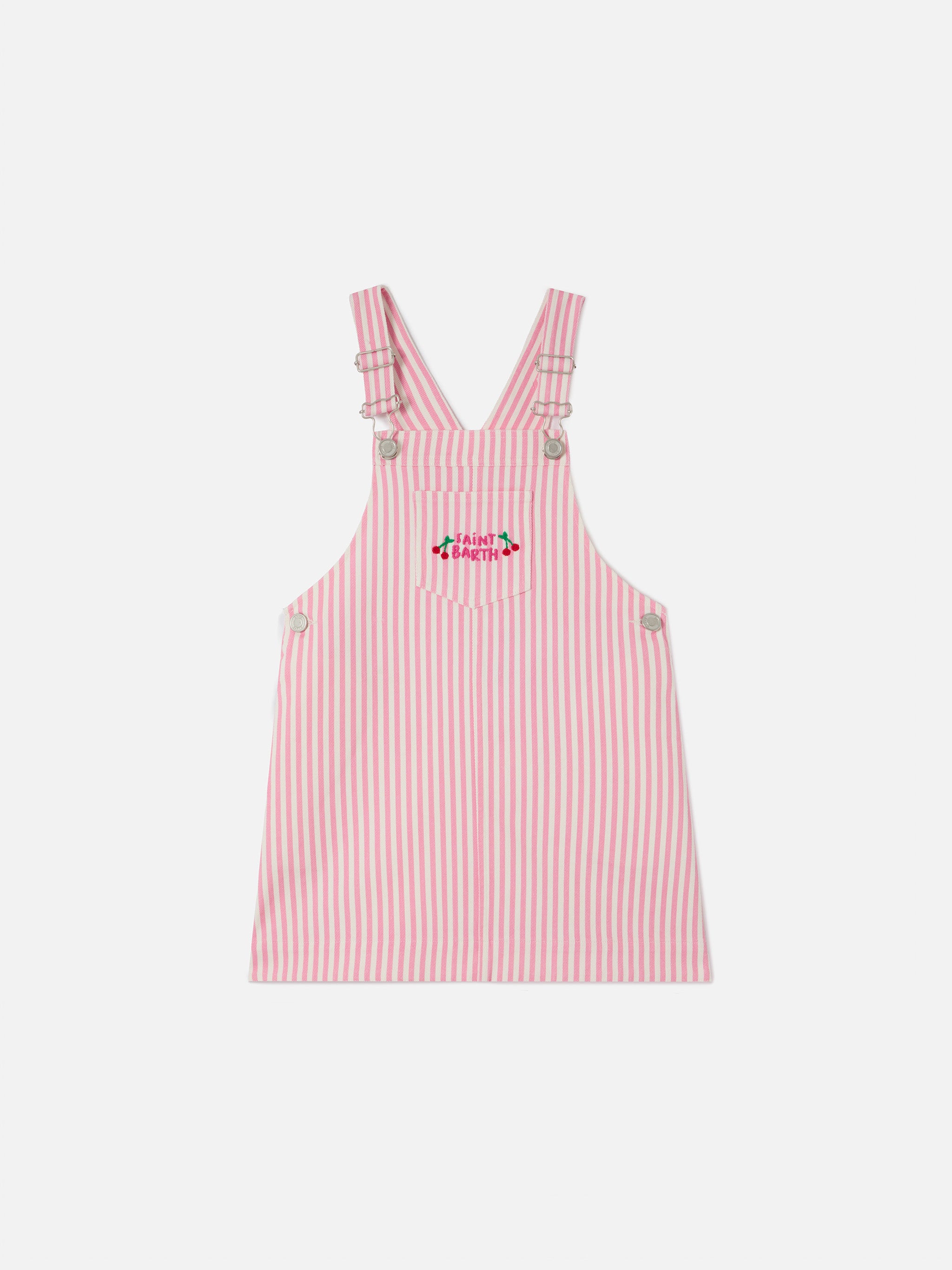 mc2-saint-barth-tecla-jr-vestito-salopette-bambina-denim-rigato-rosa image 1