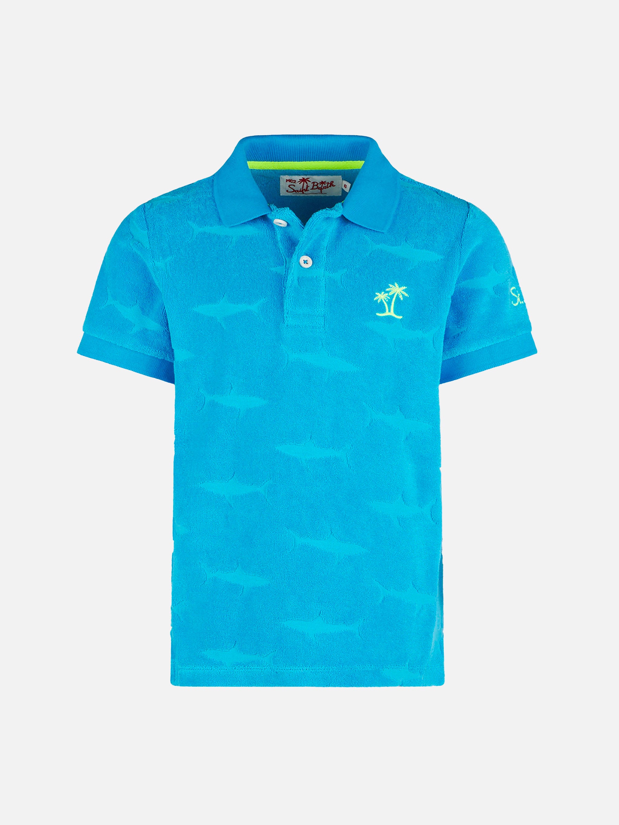 mc2-saint-barth-ecstasea-polo-bambino-bluette-squali-spugna image 1