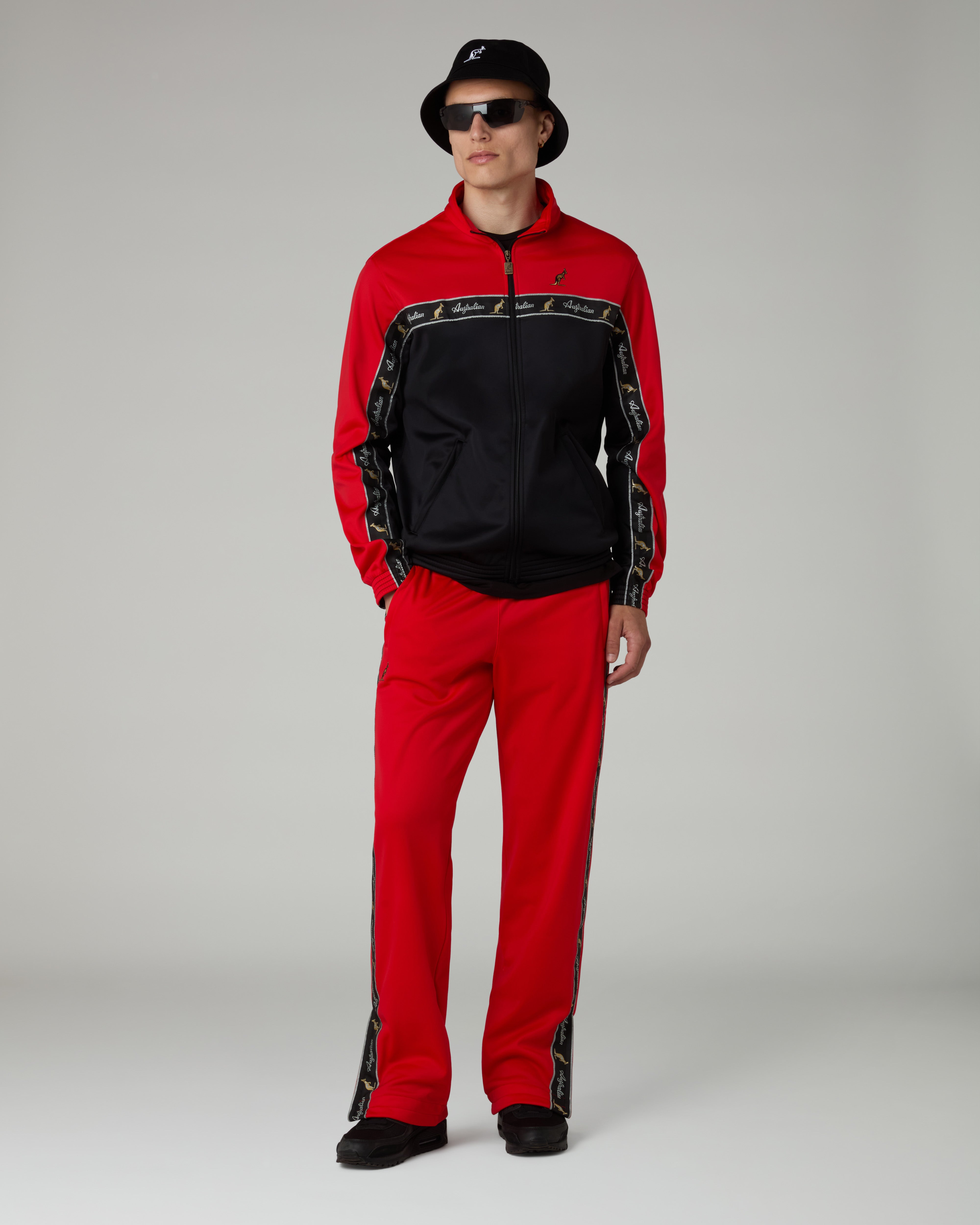australian-duo-giacca-in-acetato-rosso-vivo-nero image 2
