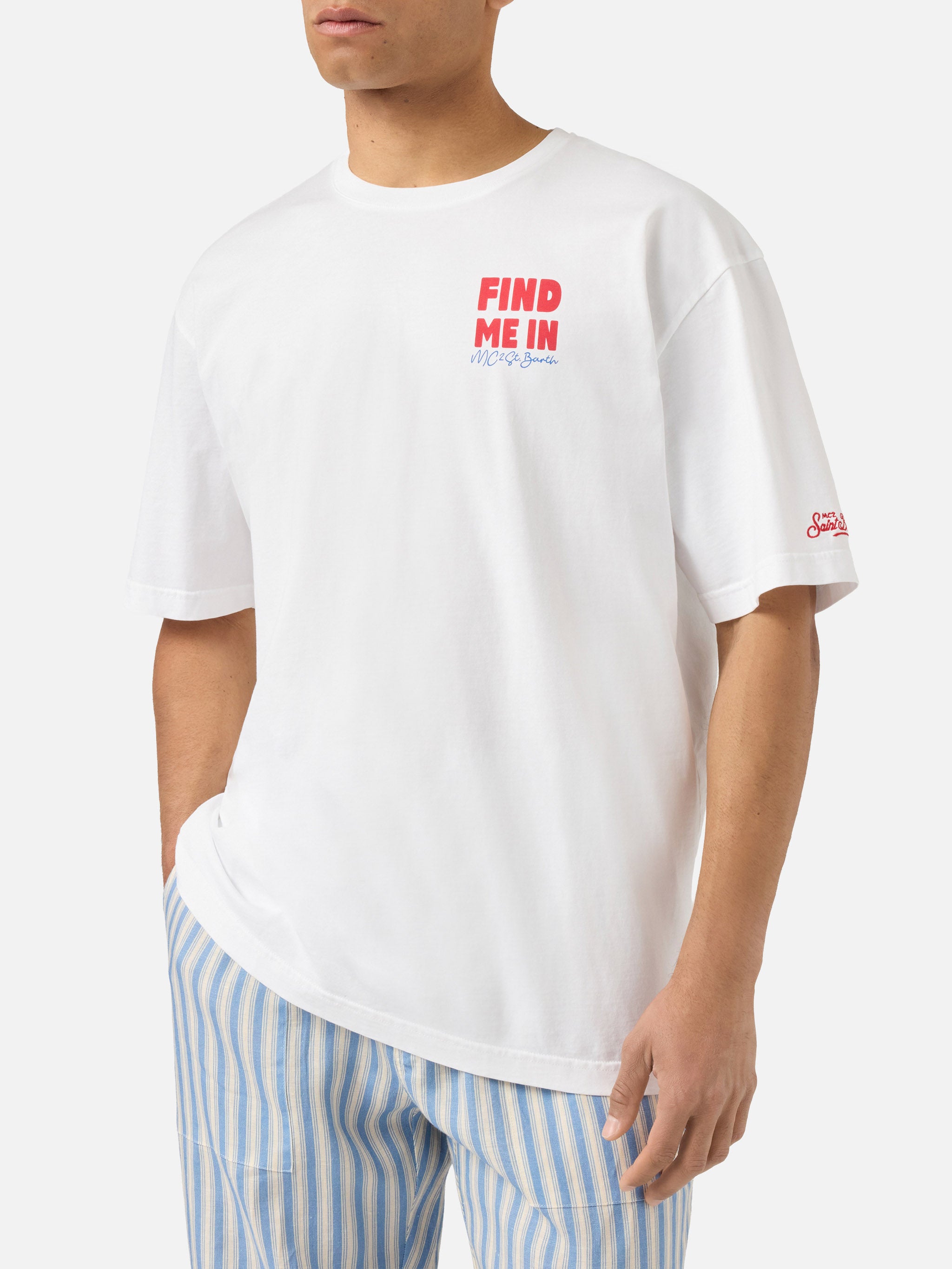 t-shirt-mc2-saint-barth-delmar-find-me-in-vacation-con-maxi-grafica-sul-retro image 3