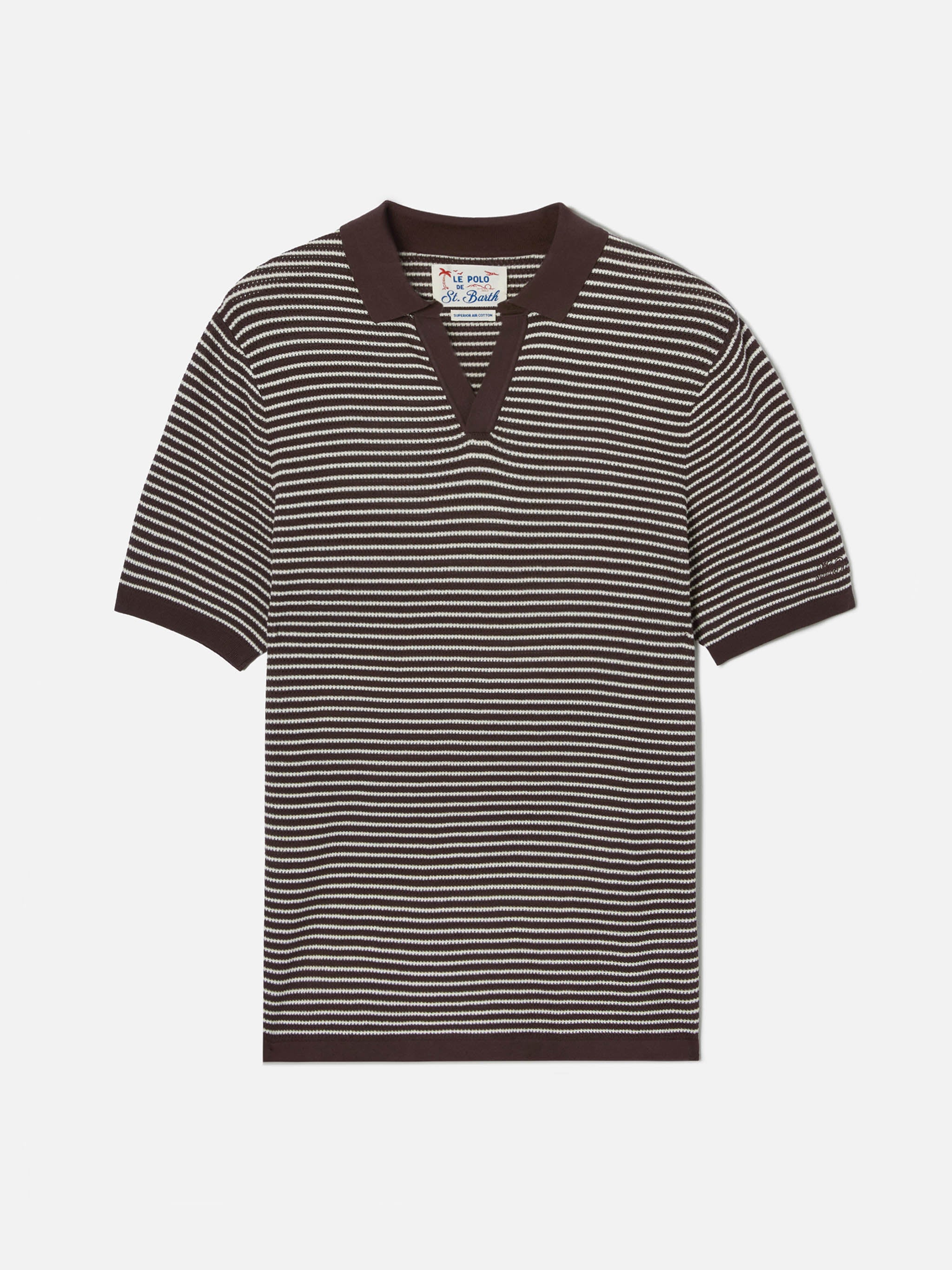 mc2-saint-barth-polo-sloan-in-cotone-pregiato-high-twist-a-righe-marroni image 4