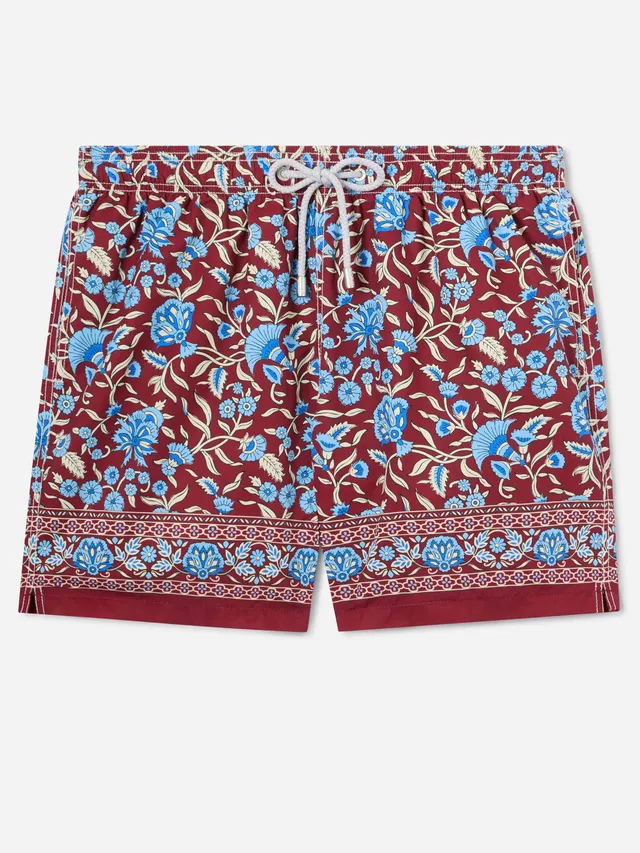 mc2-saint-barth-gustavia-costume-mare-boxer-bordeaux-con-stampa-floreale image 1