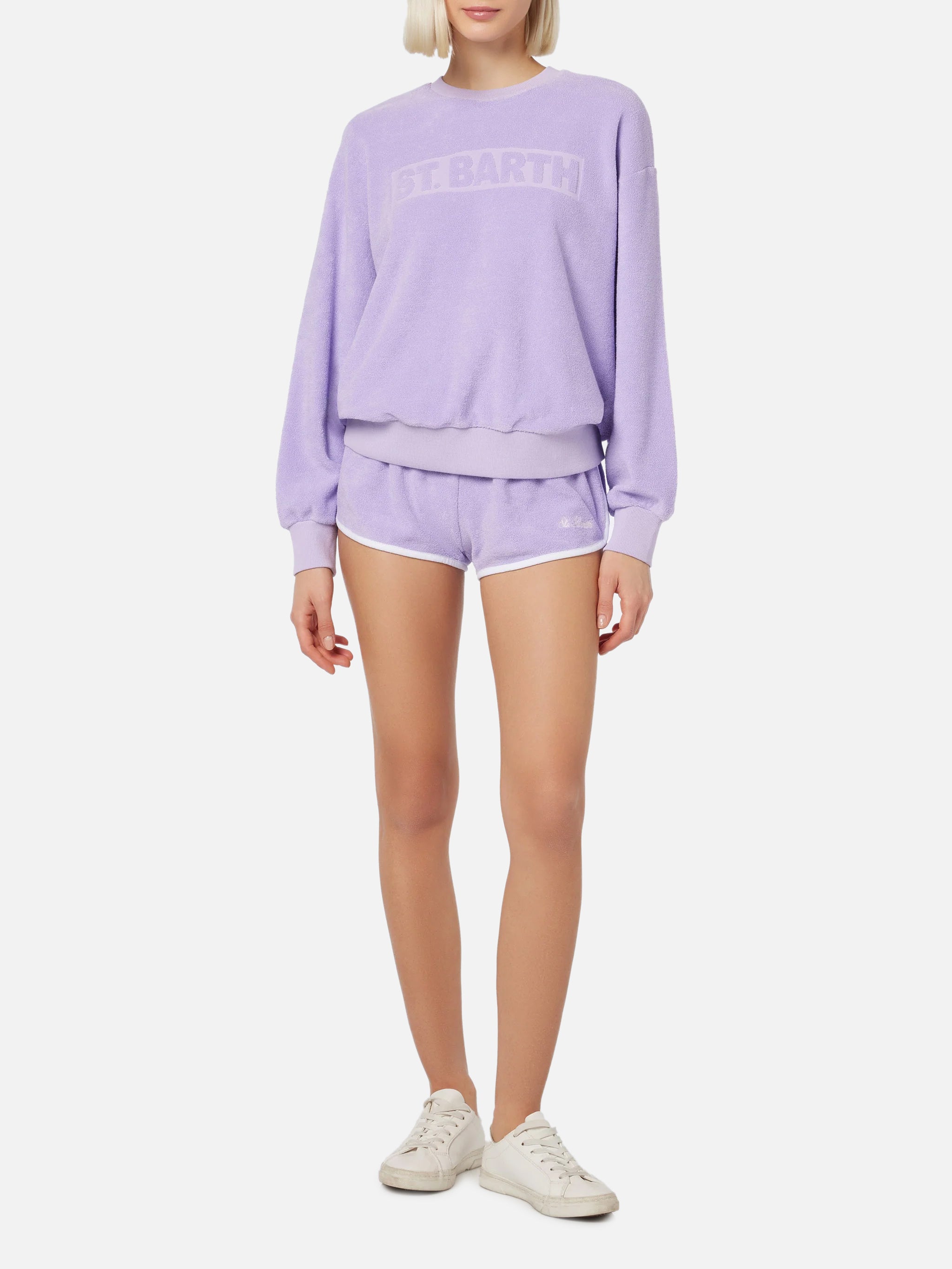 mc2-saint-barth-short-francine-donna-pull-up-in-spugna-rosa-con-piping image 4