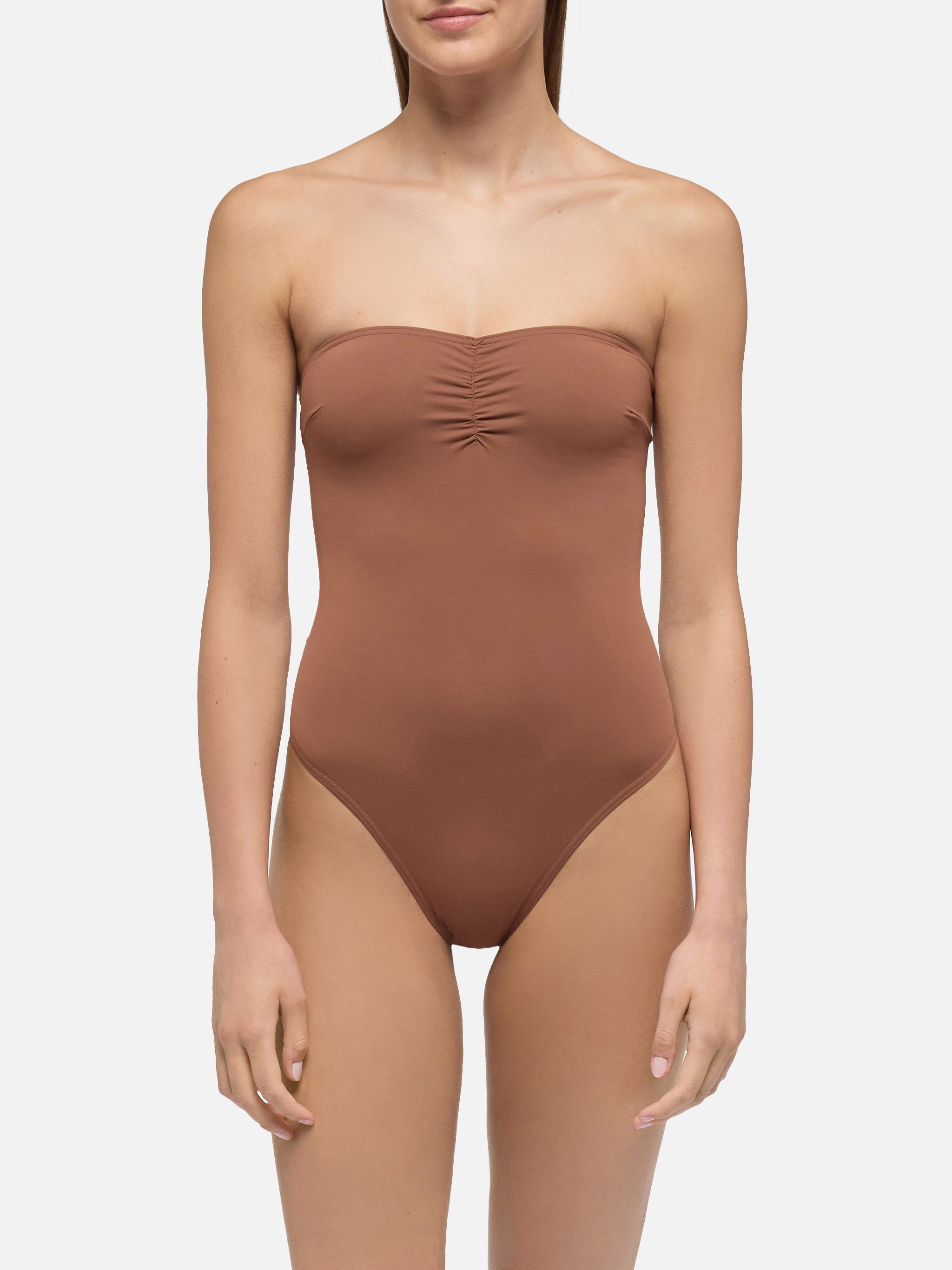 mc2-saint-barth-costume-intero-donna-soleil-marrone-senza-spalline-scollo-cuore image 2