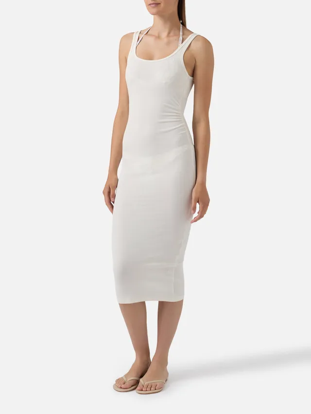 mc2-saint-barth-jennifer-abito-midi-donna-cotone-costine-bianco-panna image 1