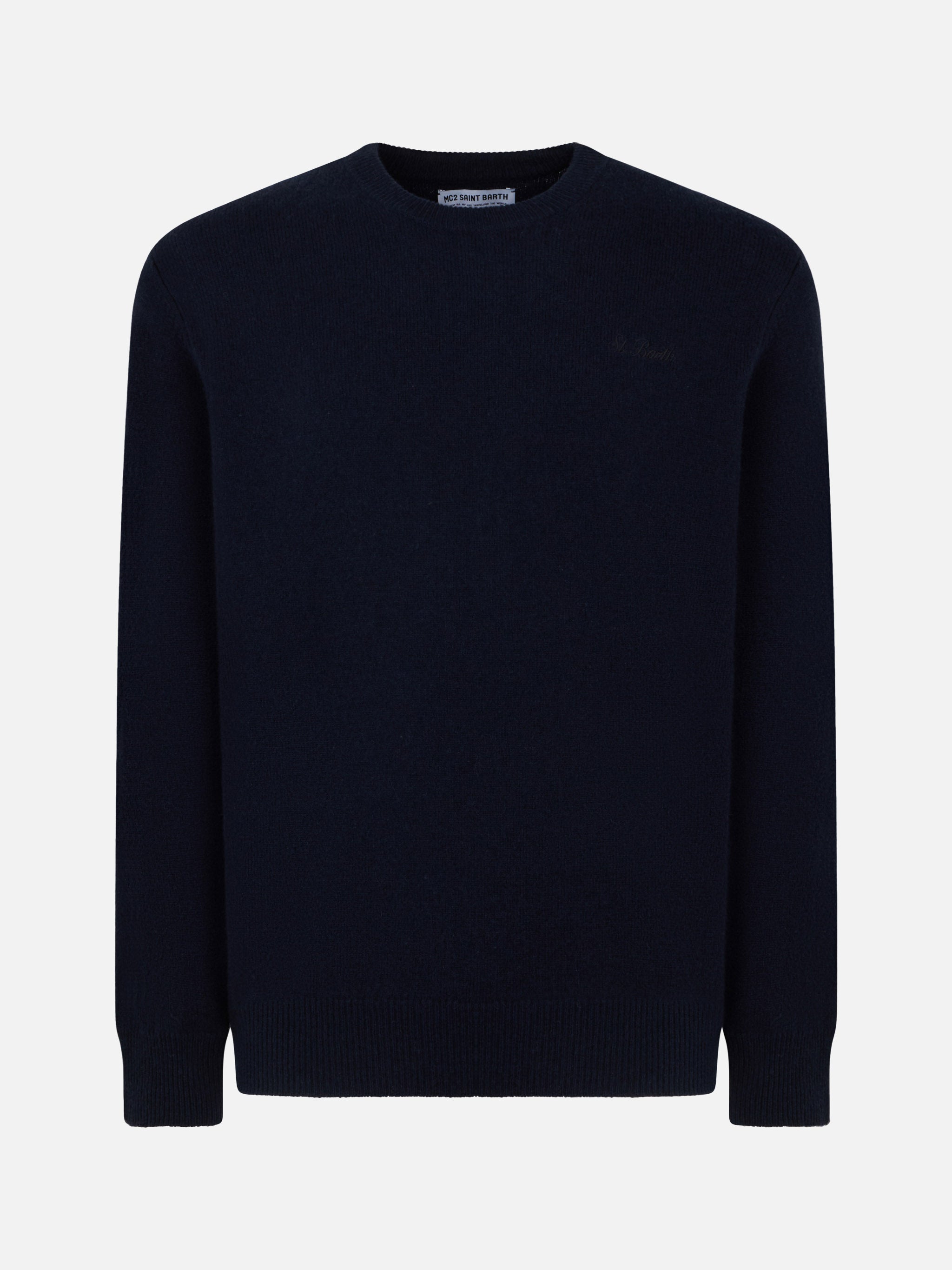 mc2-saint-barth-maglione-regent-uomo-girocollo-in-lambswool-blu image 4