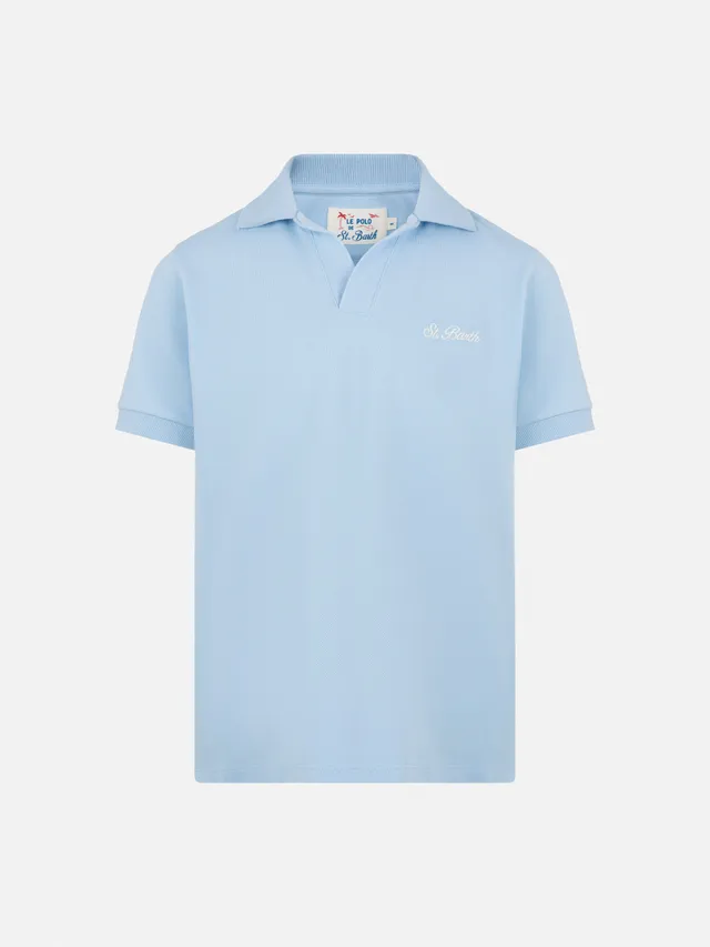 mc2-saint-barth-charles-jr-polo-piqu-cotone-azzurro-bambino image 1