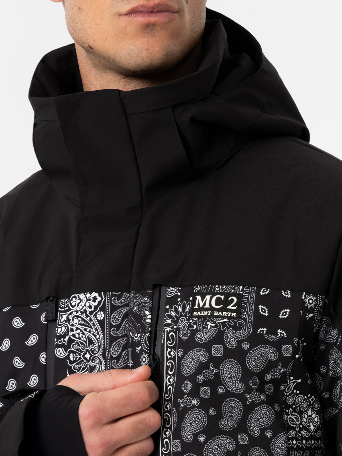 mc2-saint-barth-greatscott-giacca-tecnica-uomo-fantasia-bandana-nero-bianco-con- image 3
