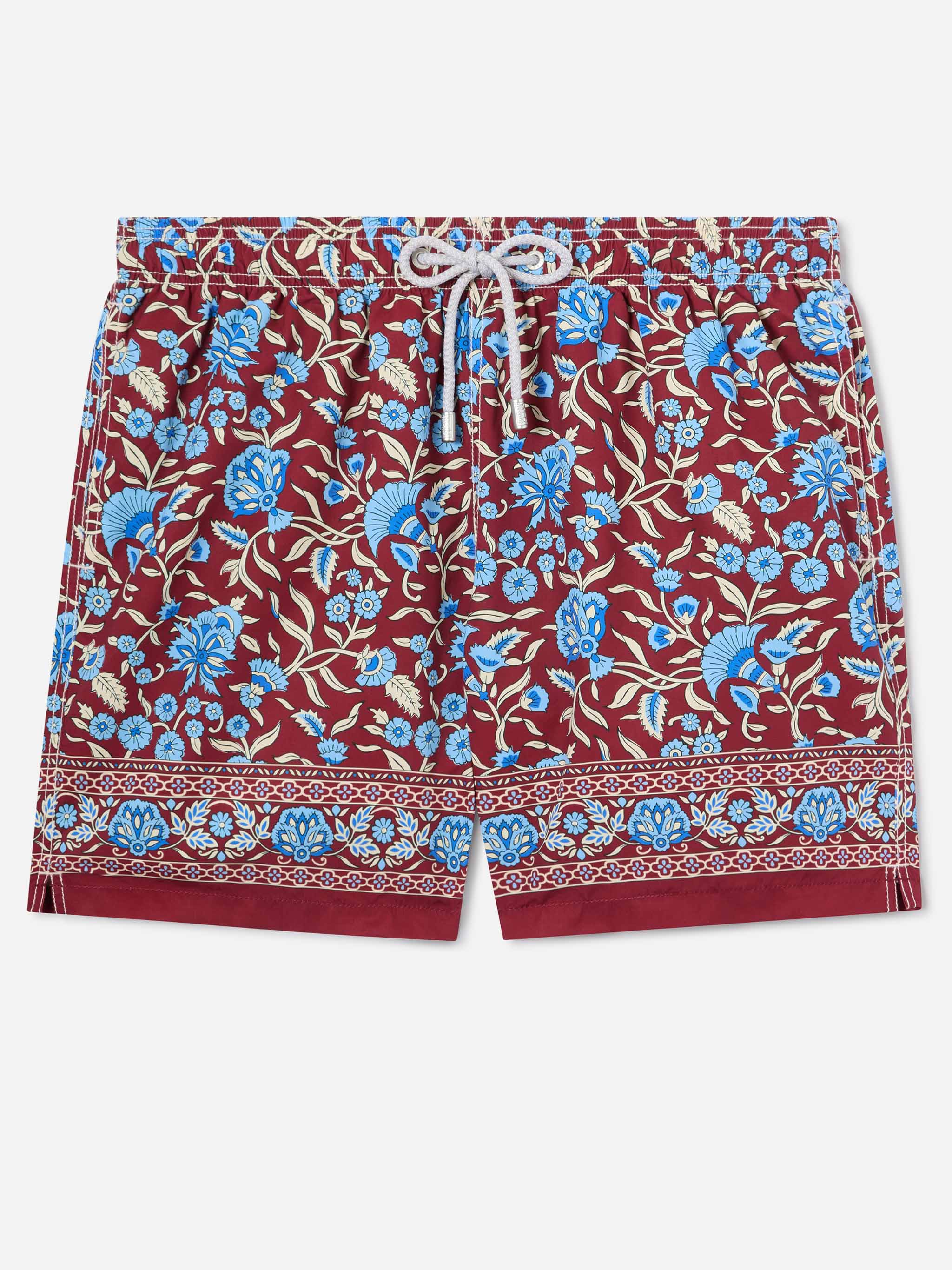 mc2-saint-barth-gustavia-costume-mare-boxer-bordeaux-con-stampa-floreale image 1