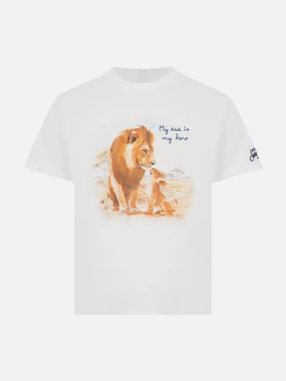 mc2-saint-barth-t-shirt-bambino-cotone-bianca-my-dad-is-my-hero image 1