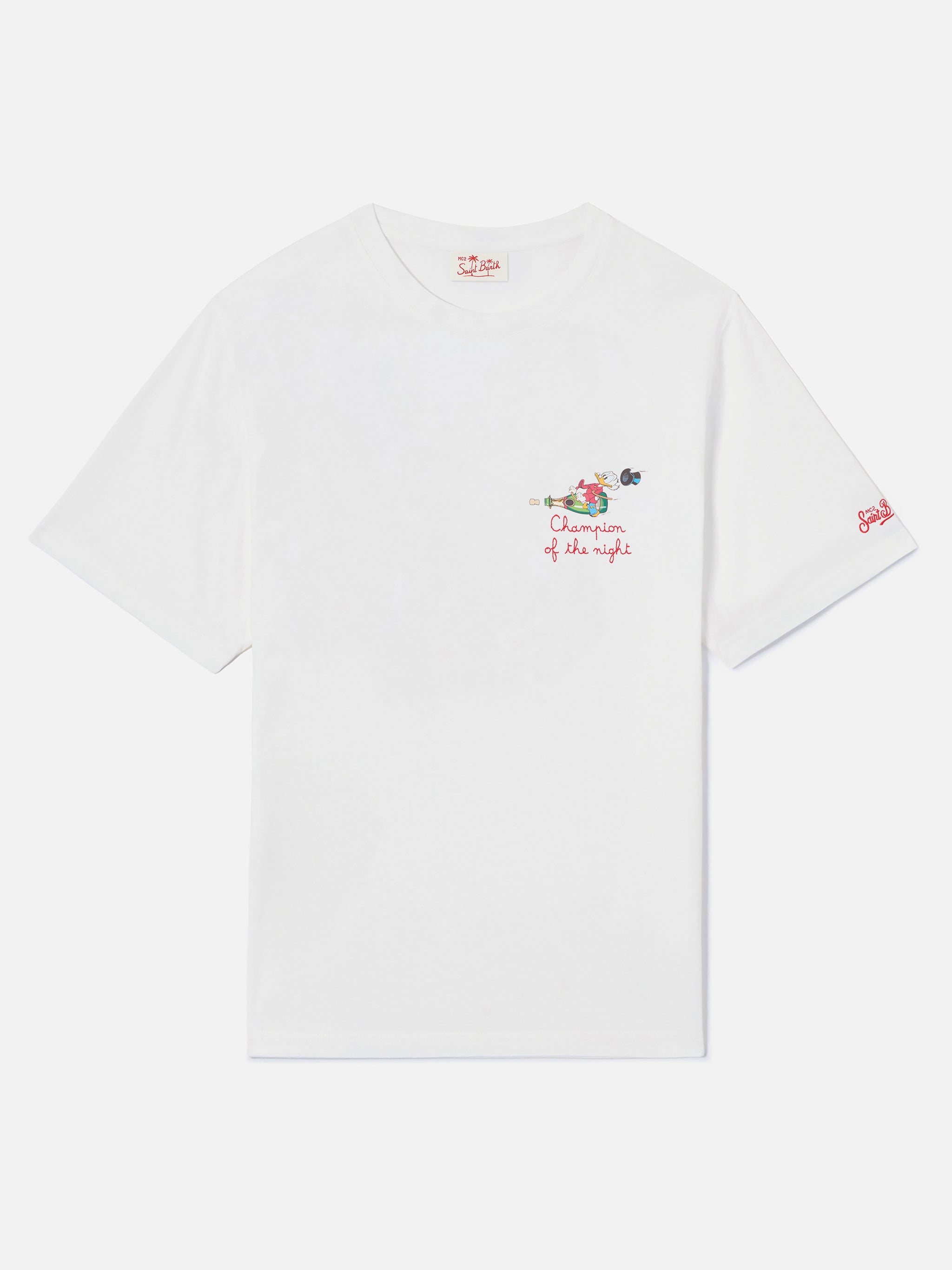 t-shirt-mc2-saint-barth-portofino-bianca-con-ricamo-champion-of-the-night-disney image 5