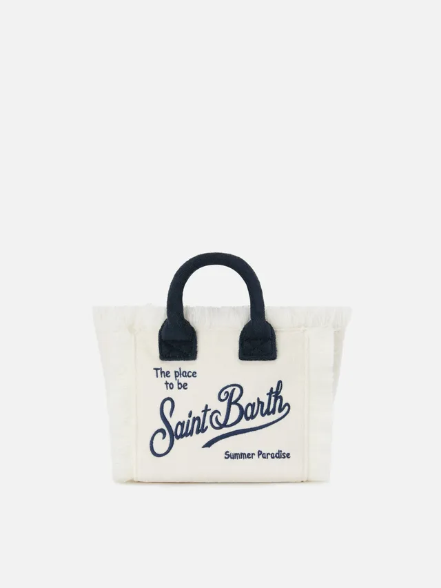 mc2-saint-barth-borsa-vanity-mini-in-spugna-bianca-con-logo-ricamato image 1