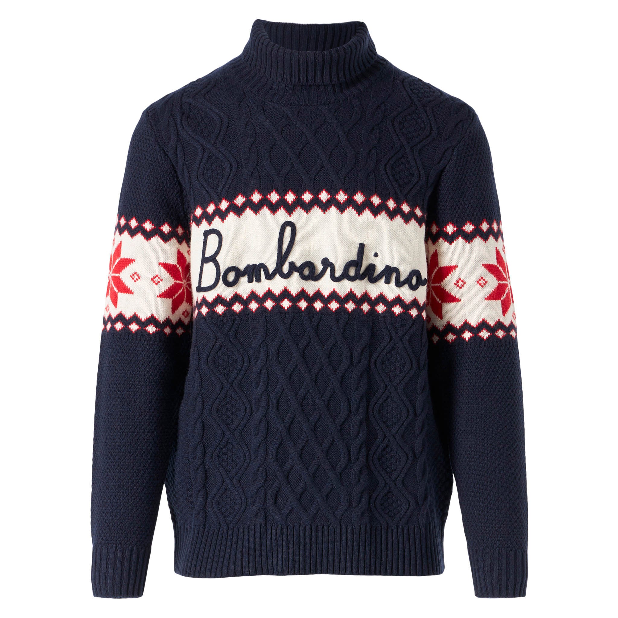 mc2-saint-barth-maglione-mezzo-collo-uomo-blu-con-scritta-bombardino image 4