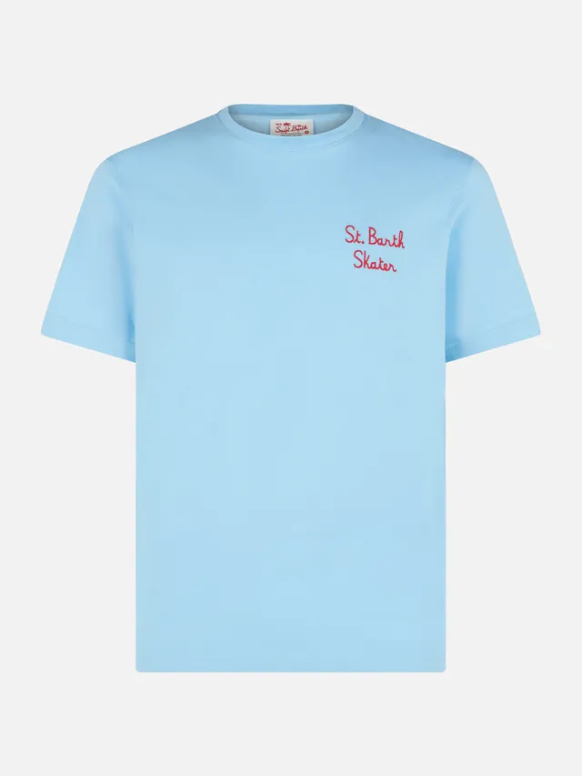 mc2-saint-barth-t-shirt-uomo-bart-simpson-skater-special-edition-azzurra-cotone image 1