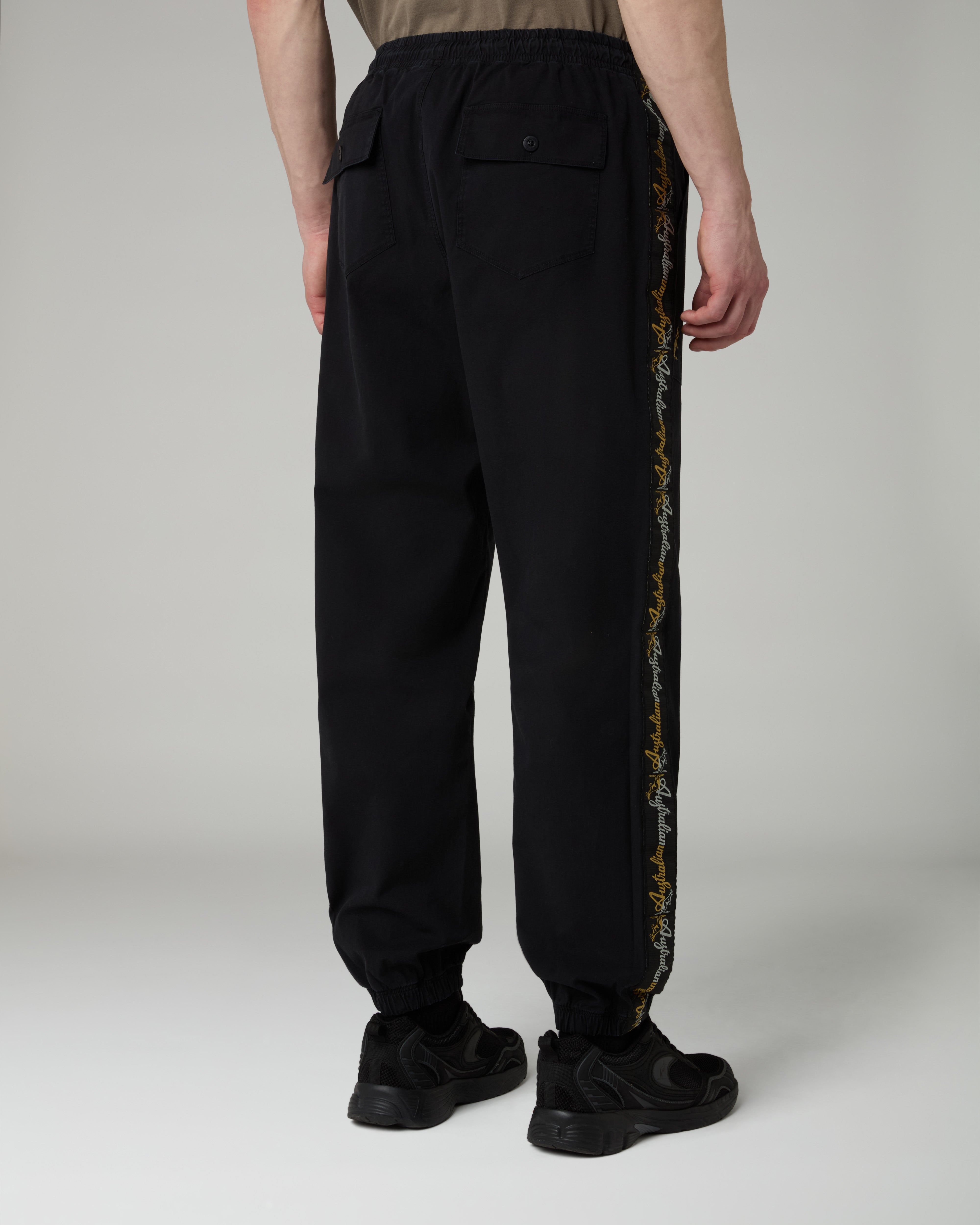 australian-mirage-lux-track-pant-nero-pantalone-cotton-twill-banda-lux-made-in-i image 3