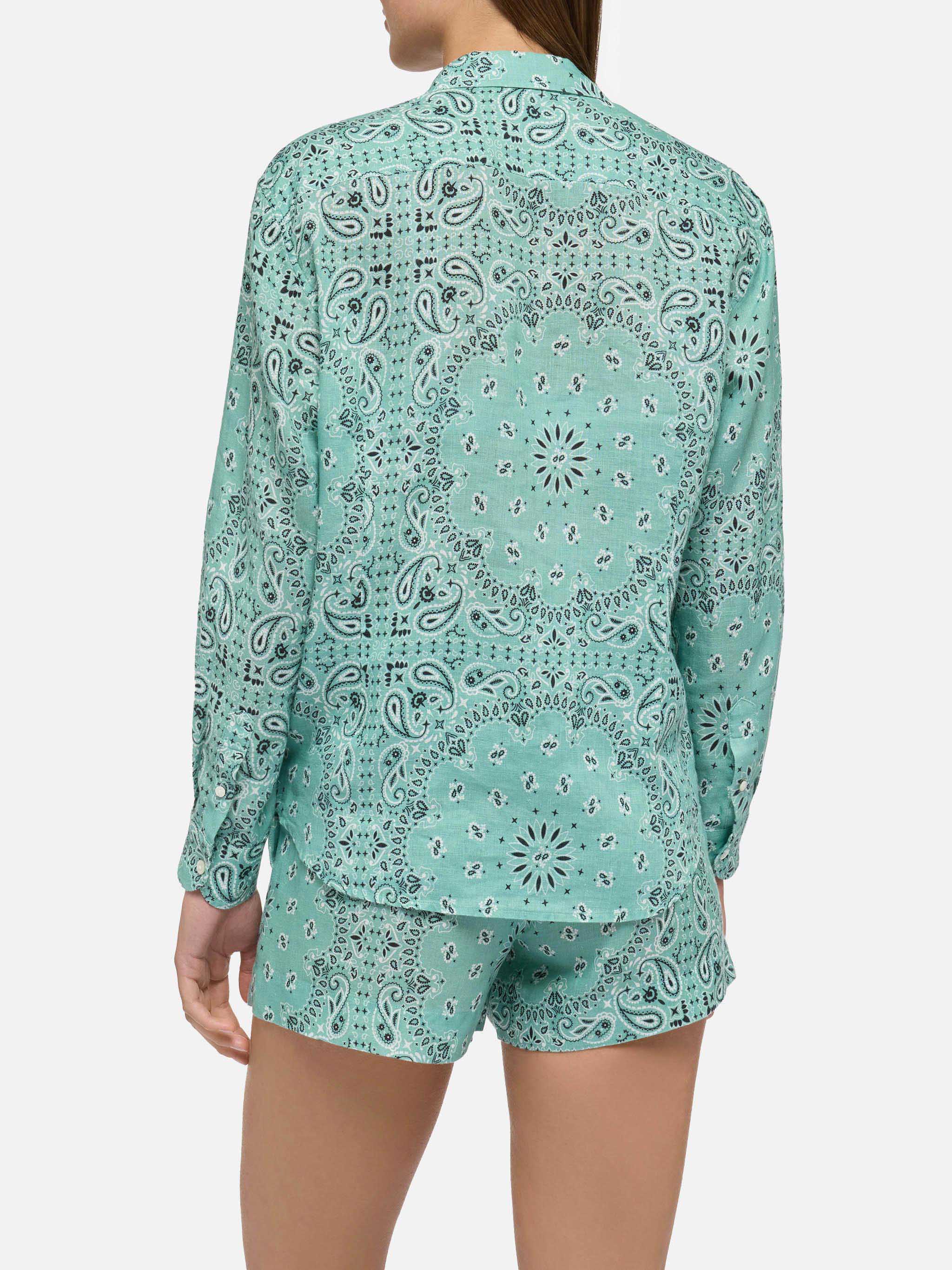 mc2-saint-barth-camicia-donna-meredith-in-lino-con-stampa-bandana image 3