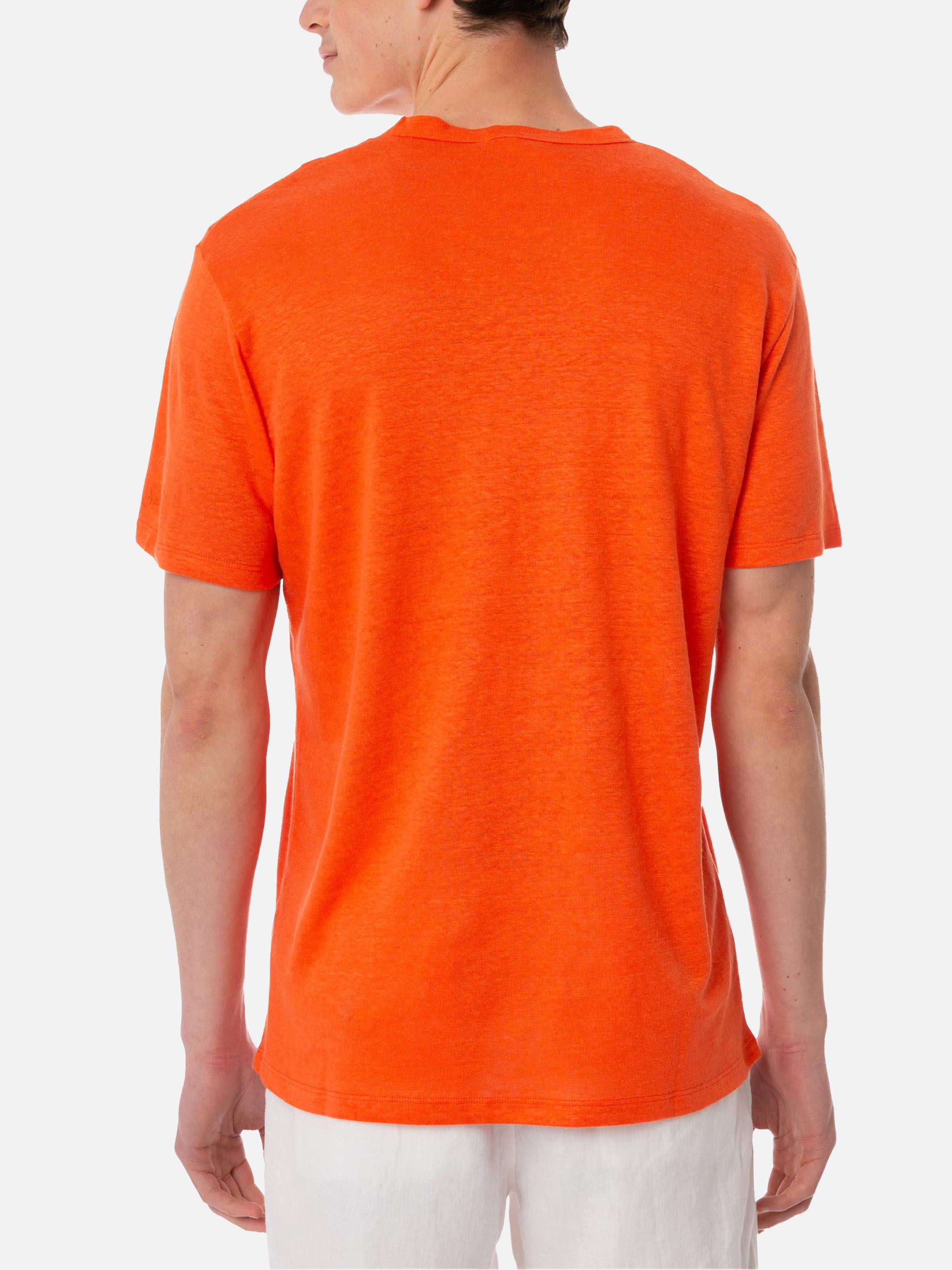 mc2-saint-barth-ecstasea-t-shirt-uomo-in-lino-arancione image 5