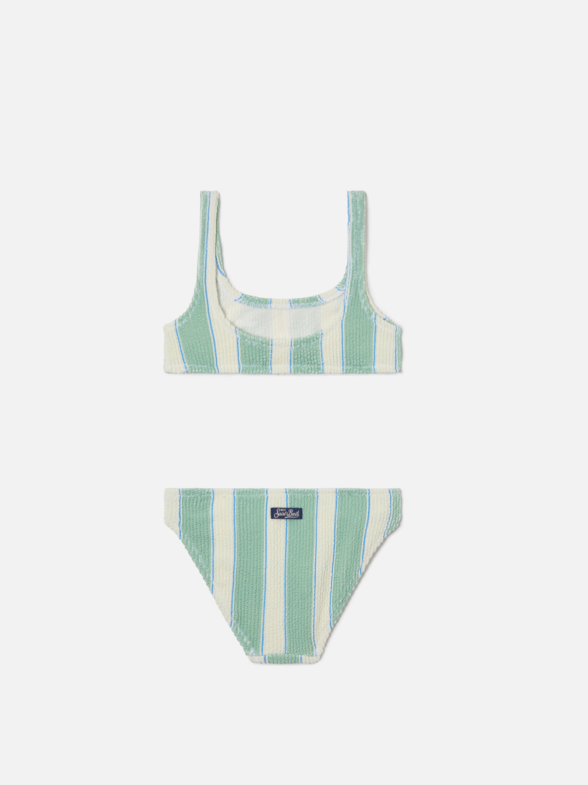 mc2-saint-barth-baker-bikini-bambina-crinkle-righe-verde-panna image 2