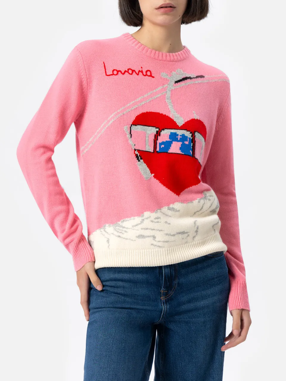 mc2-saint-barth-maglia-new-queen-donna-in-misto-cashmere-jacquard-postcard-rosa image 1