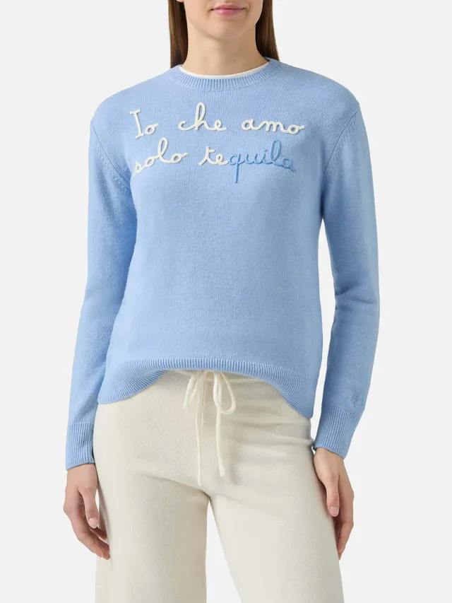 mc2-saint-barth-new-queen-maglione-girocollo-donna-azzurro-io-che-amo-solo-tequi image 1