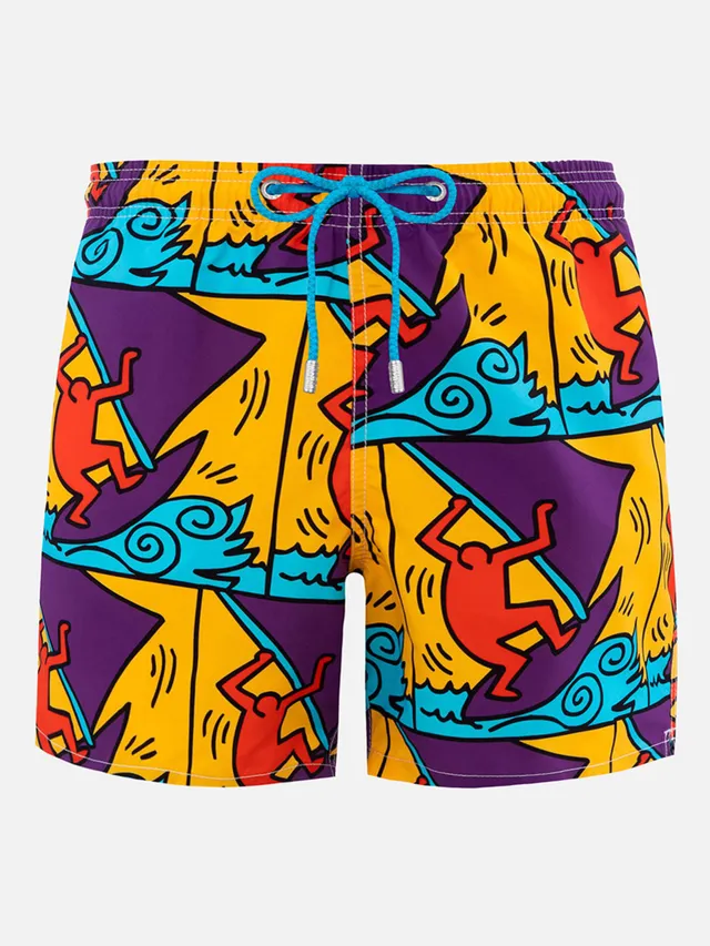 mc2-saint-barth-gustavia-costume-mare-uomo-keith-haring-sail-giallo image 1