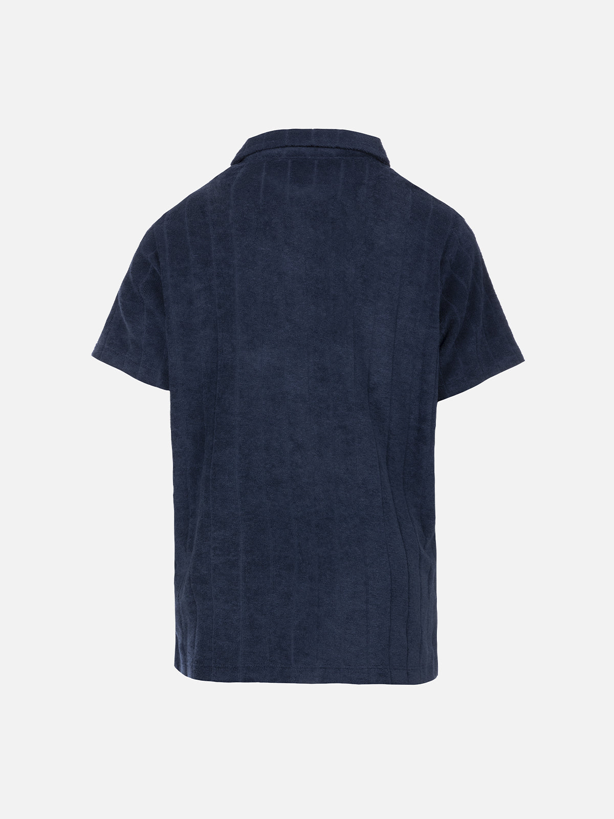 mc2-saint-barth-jeremy-jr-polo-bambino-in-spugna-blu-navy-con-righe-in-rilievo image 2
