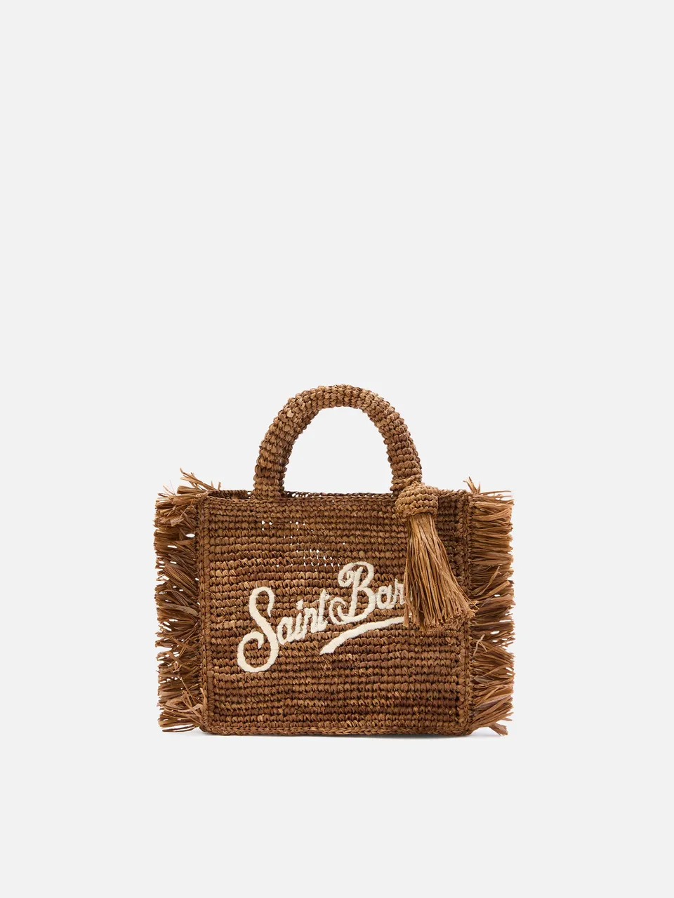 mc2-saint-barth-borsa-vanity-mini-raffia-marrone-con-frange image 1