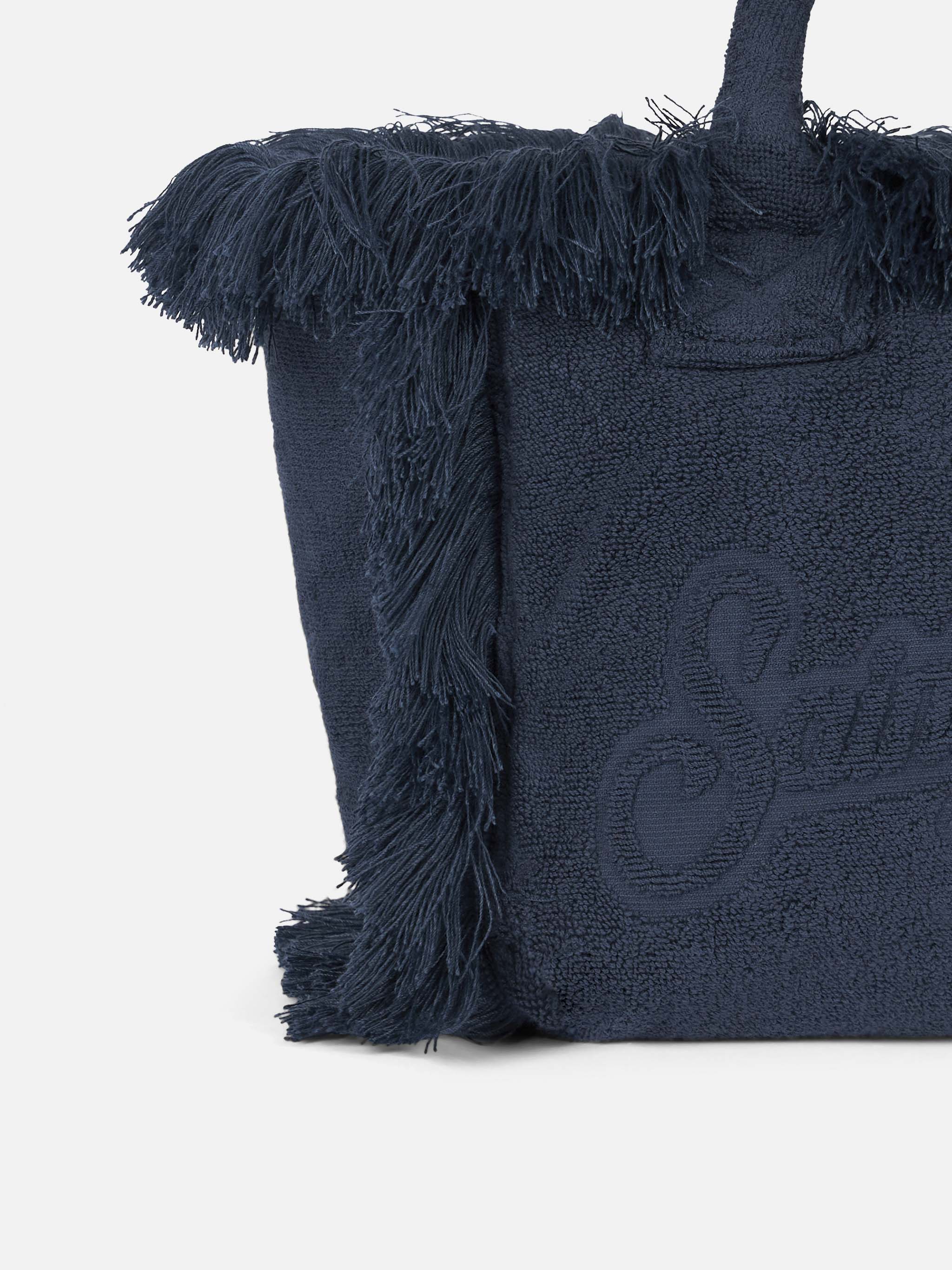 mc2-saint-barth-colette-col0011-borsa-in-spugna-blu-navy-con-logo-in-rilievo image 2