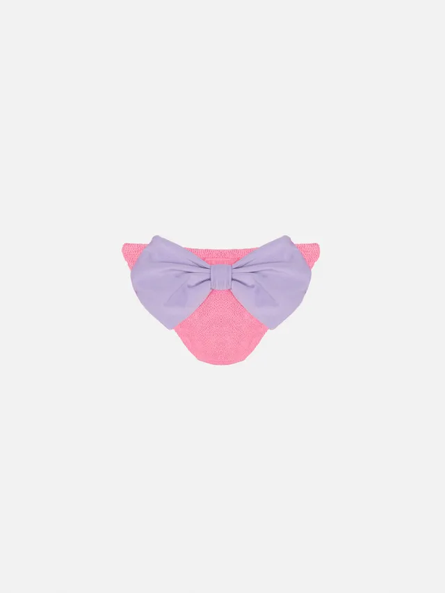 mc2-saint-barth-madame-slip-mare-bambina-crinkle-rosa-con-fiocco image 1