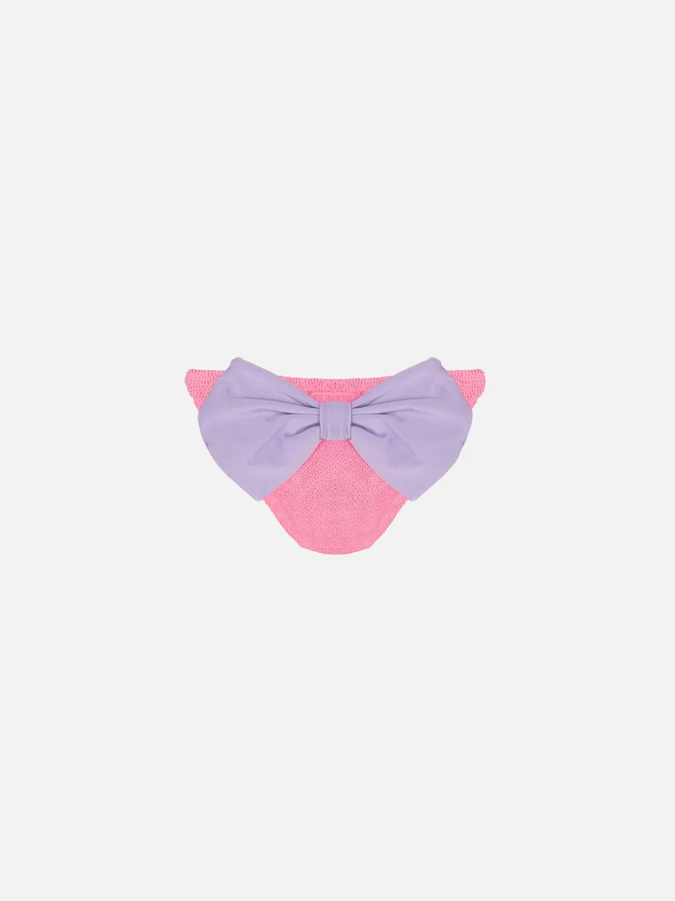 mc2-saint-barth-madame-slip-mare-bambina-crinkle-rosa-con-fiocco image 1