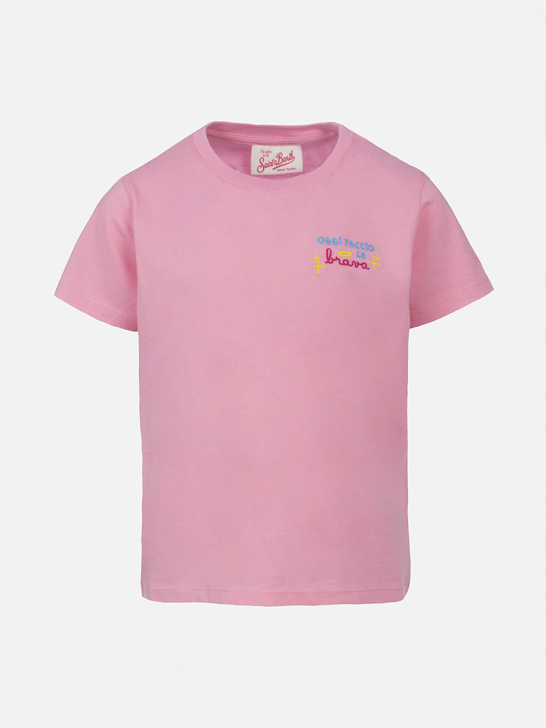 mc2-saint-barth-elly-t-shirt-bambina-girocollo-in-jersey-di-cotone-rosa image 1