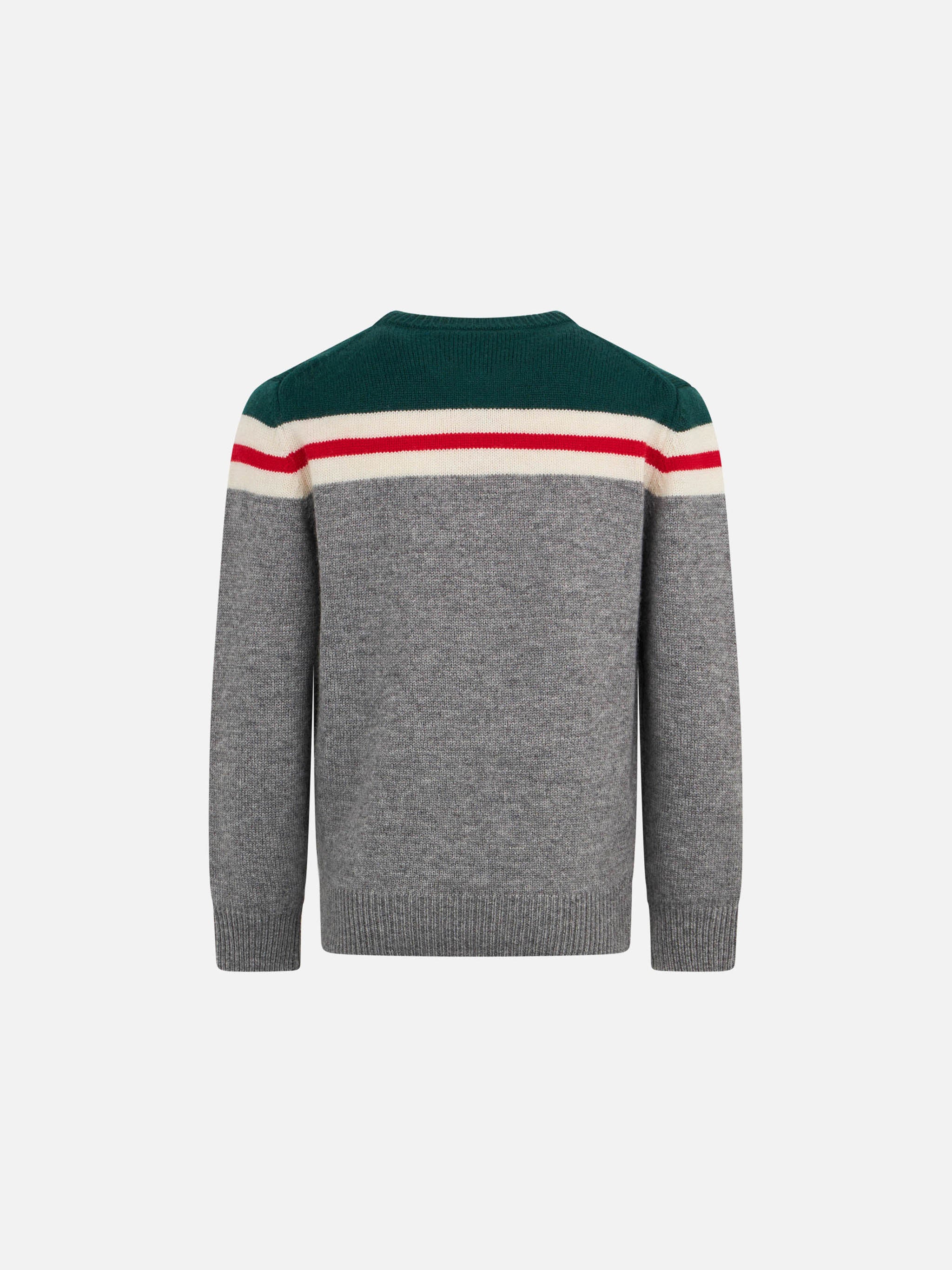 mc2-saint-barth-maglione-girocollo-bambino-verde-con-patch-ski-club image 3