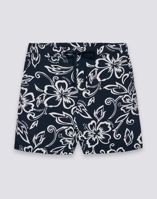 sundek-walkshort-uomo-stampato-viscosa-popline-vita-elastica image 1
