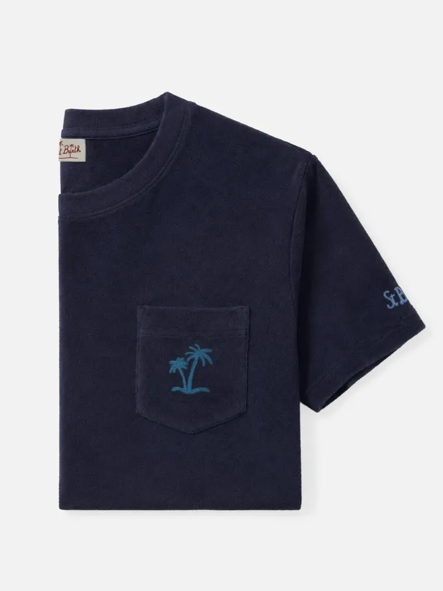 mc2-saint-barth-gary-t-shirt-uomo-spugna-blu-navy-con-taschino image 1