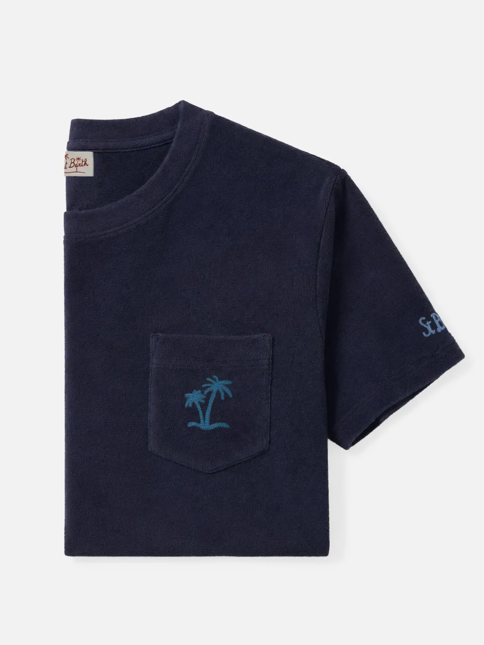 mc2-saint-barth-gary-t-shirt-uomo-spugna-blu-navy-con-taschino image 1