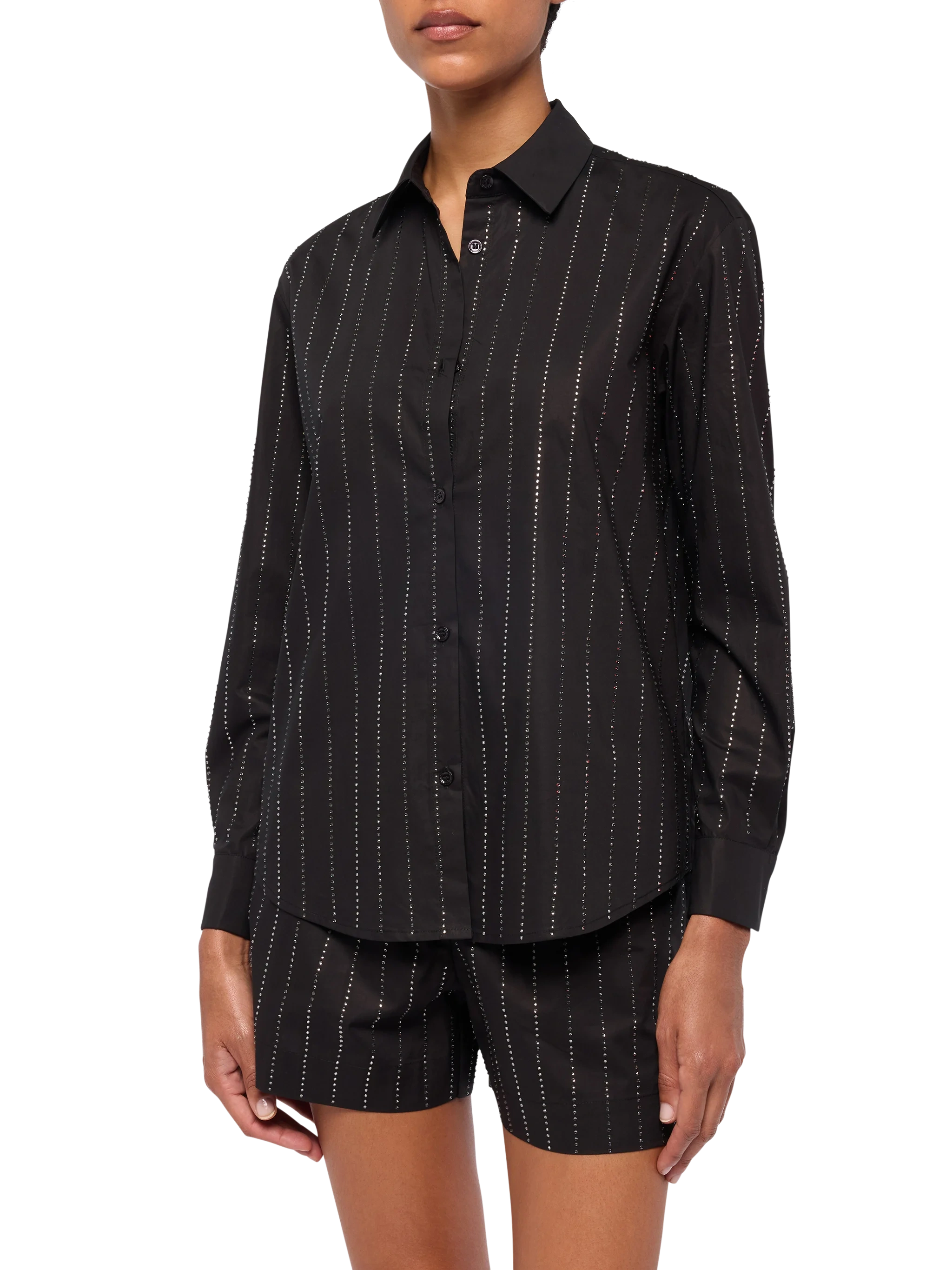 mc2-saint-barth-meredith-camicia-classica-in-popeline-di-cotone-a-righe-con-stra image 1