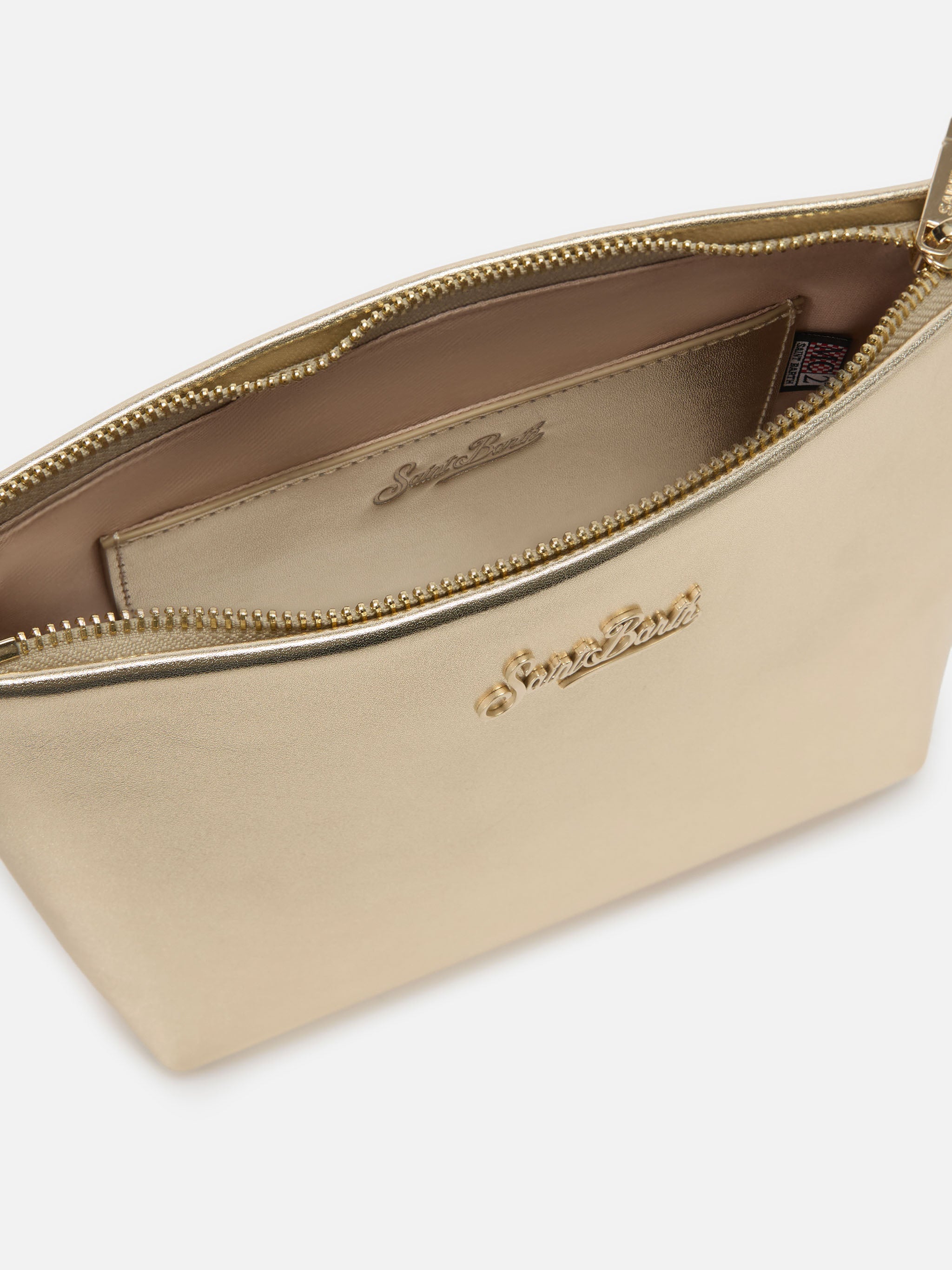 mc2-saint-barth-borsa-aline-oro-in-pelle-laminata-con-placchetta-logo image 5