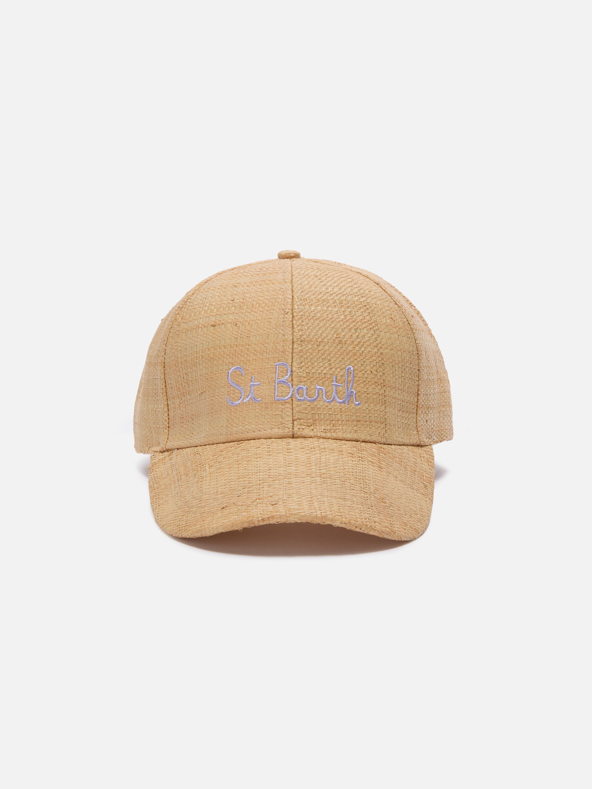 mc2-saint-barth-basr0001-cappellino-baseball-in-raffia-beige-con-ricamo-st-barth image 1