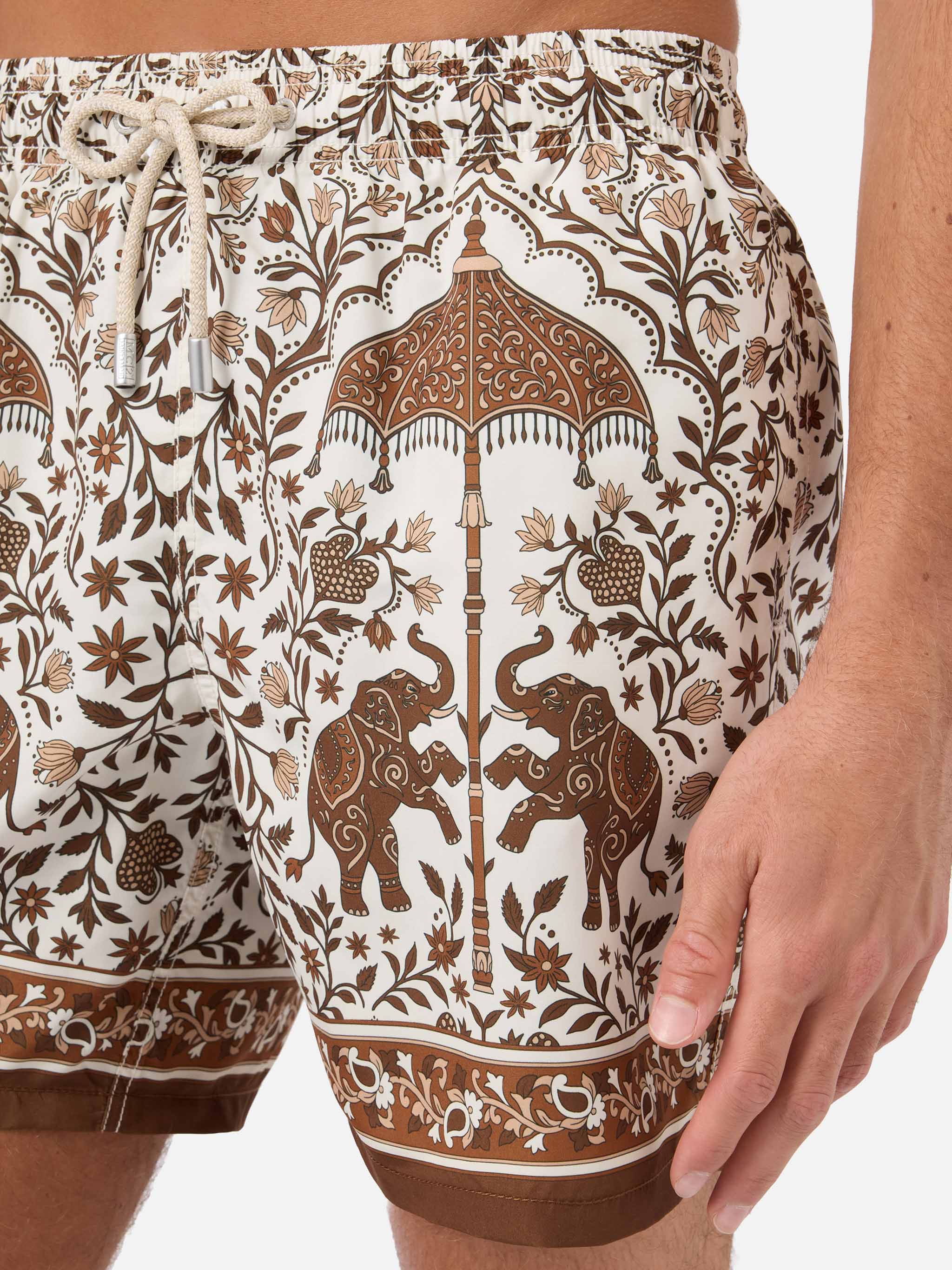mc2-saint-barth-gustavia-costume-mare-uomo-stampa-ornamentale-marrone image 4