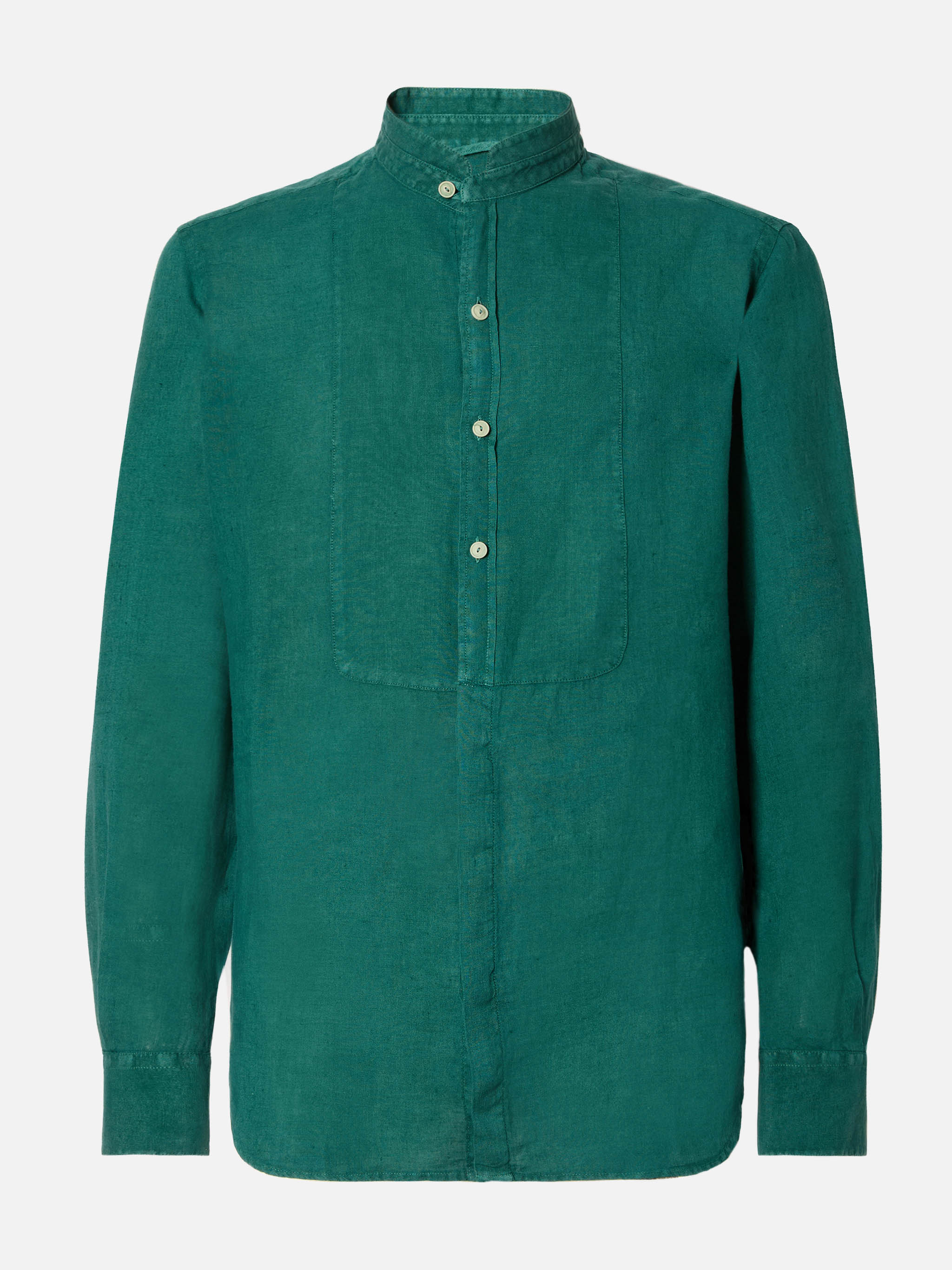 mc2-saint-barth-pierre-camicia-uomo-in-lino-verde-collo-alla-corea image 4
