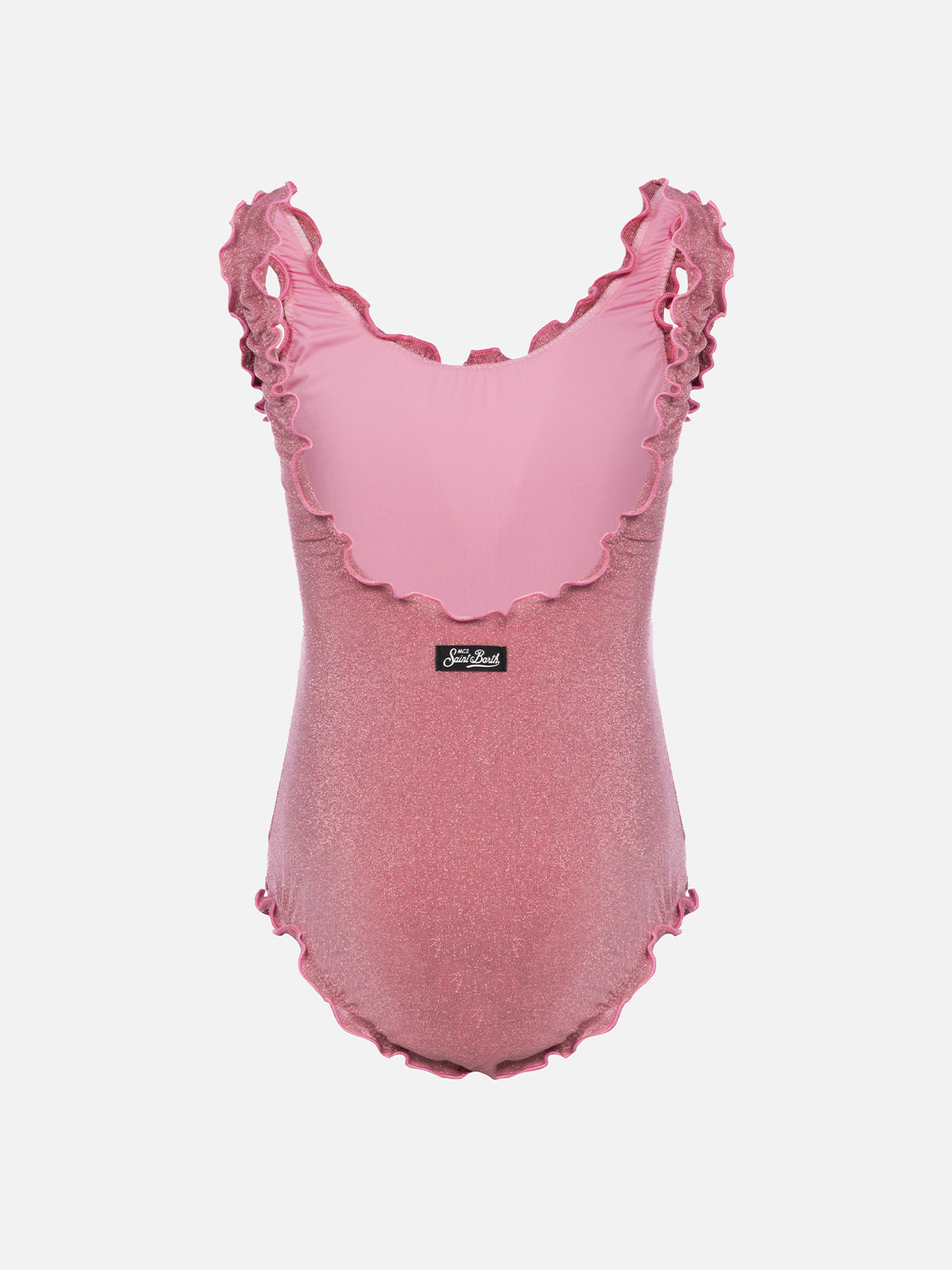 mc2-saint-barth-clio-costume-intero-bambina-lurex-rosa-con-balza image 2