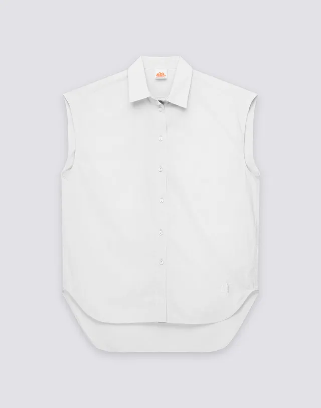 sundek-camicia-donna-smanicata-in-cotone-popeline-con-ricamo-2 image 1