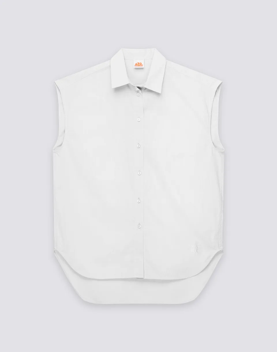sundek-camicia-donna-smanicata-in-cotone-popeline-con-ricamo-2 image 1